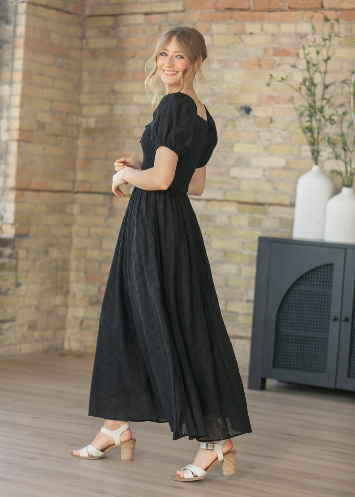 Rayna Black Eyelet Maxi Dress