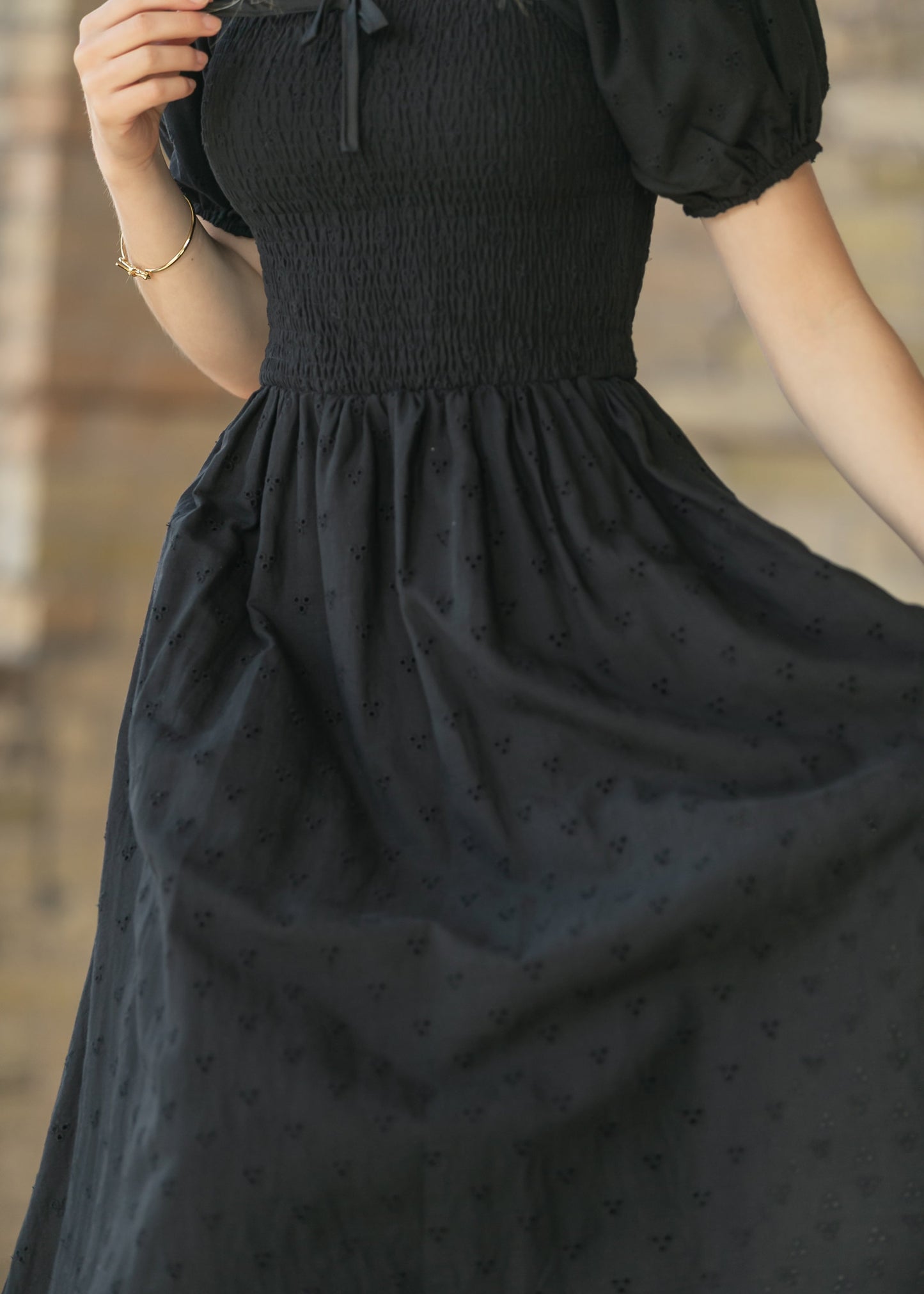 Rayna Black Eyelet Maxi Dress