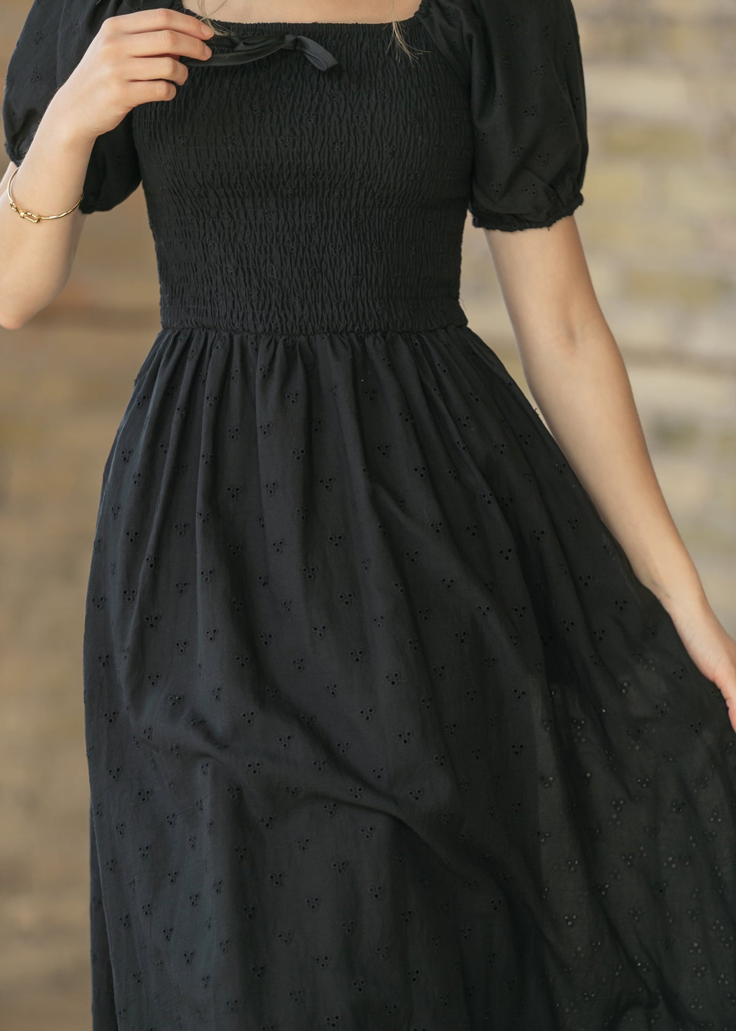 Rayna Black Eyelet Maxi Dress