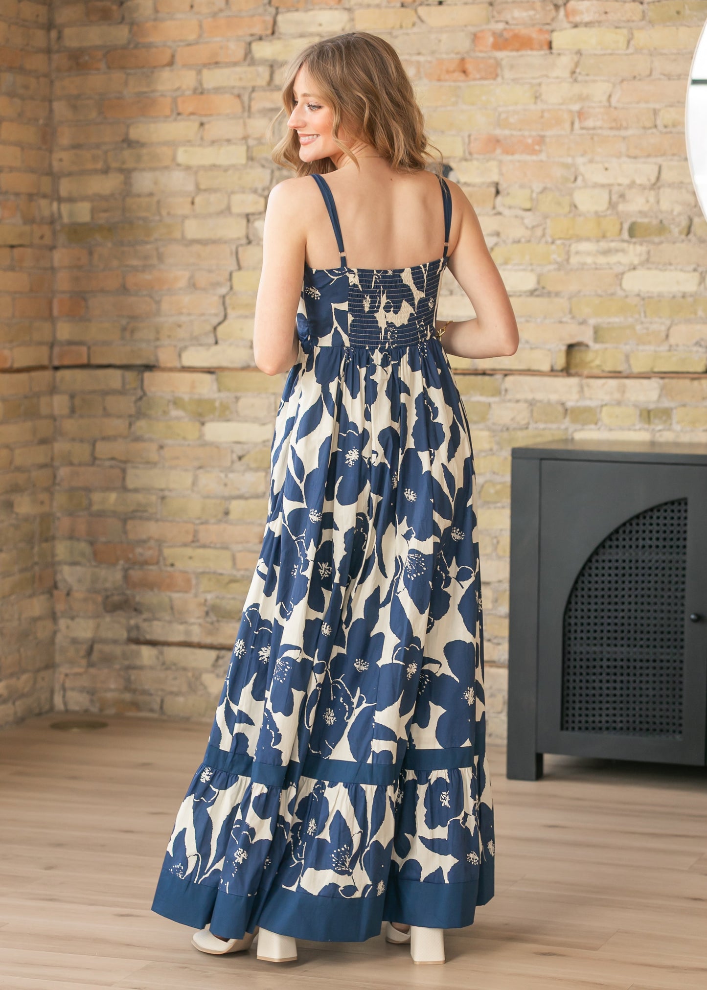 Sleeveless Ruffle Floral Maxi Dress
