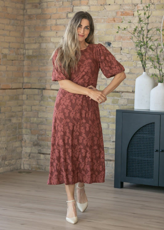 Super Soft Mulberry Floral Midi Dress