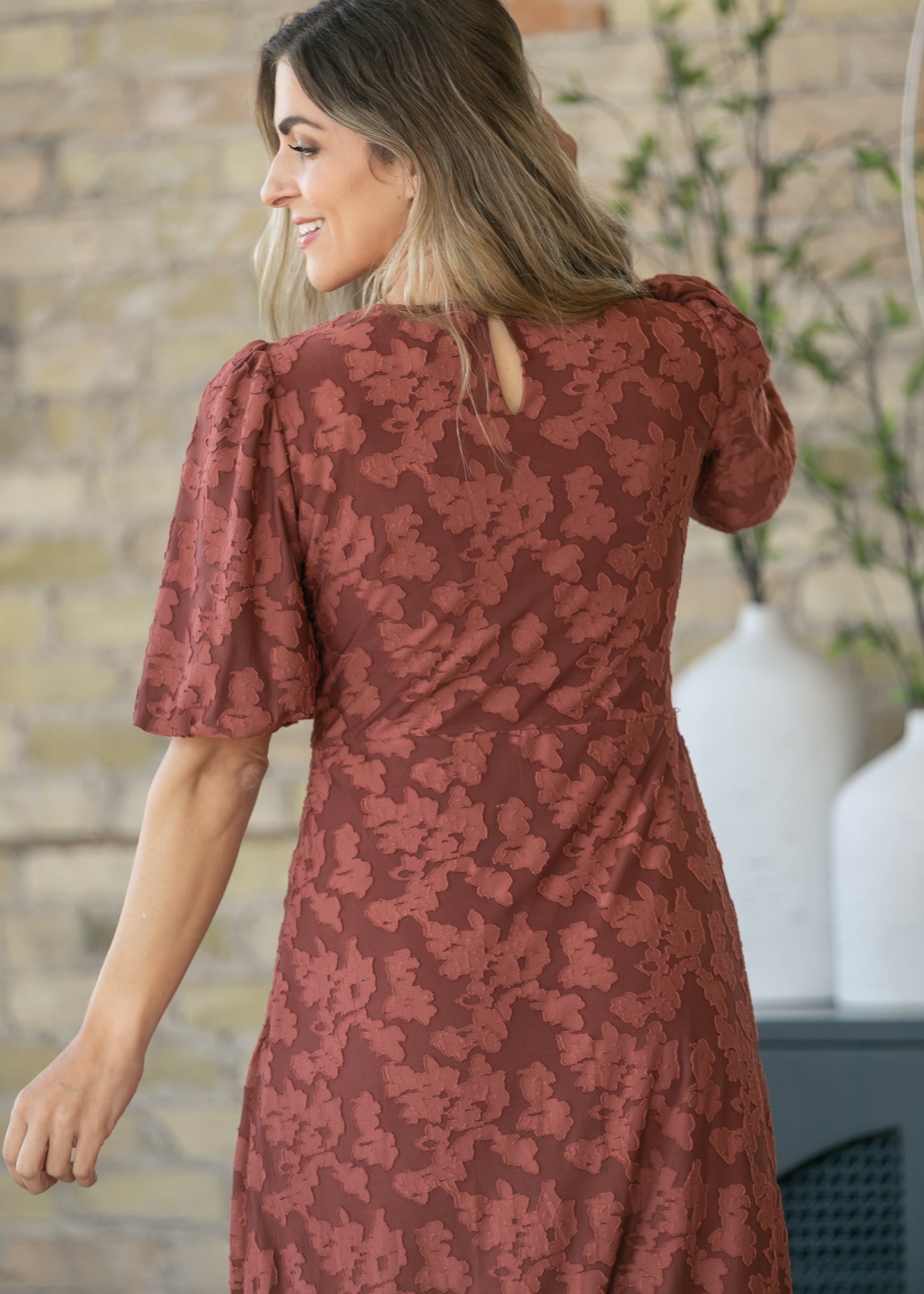 Super Soft Mulberry Floral Midi Dress