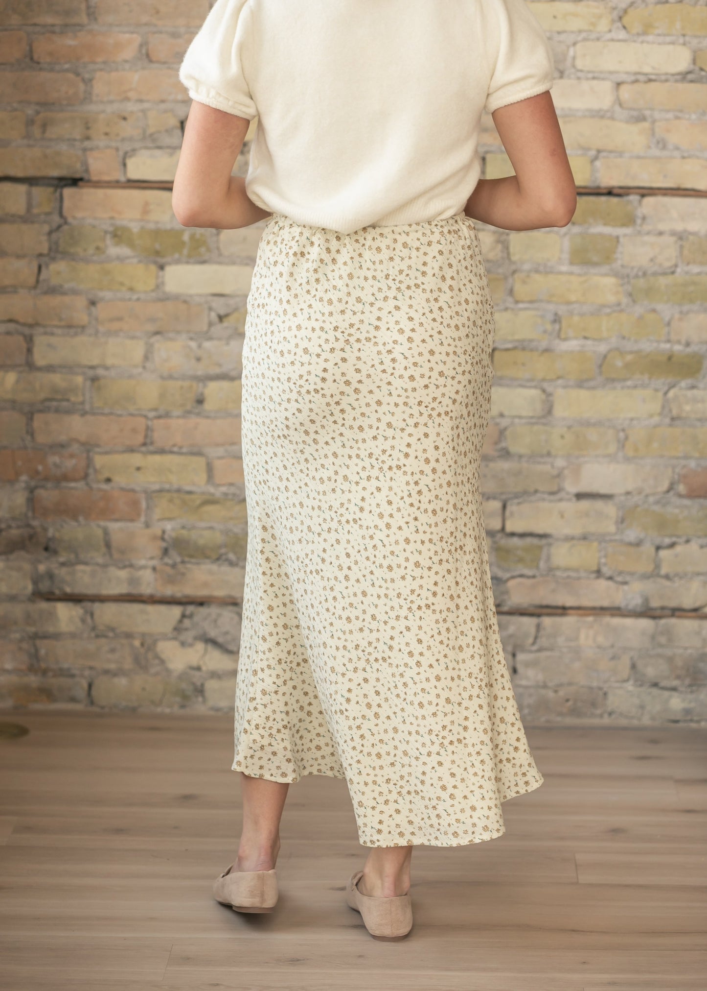 Textured Floral Maxi Skirt