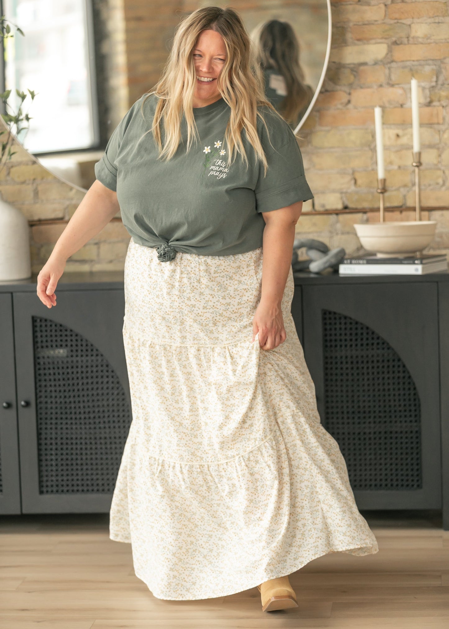 Wilder Lace Tier Floral Maxi Skirt