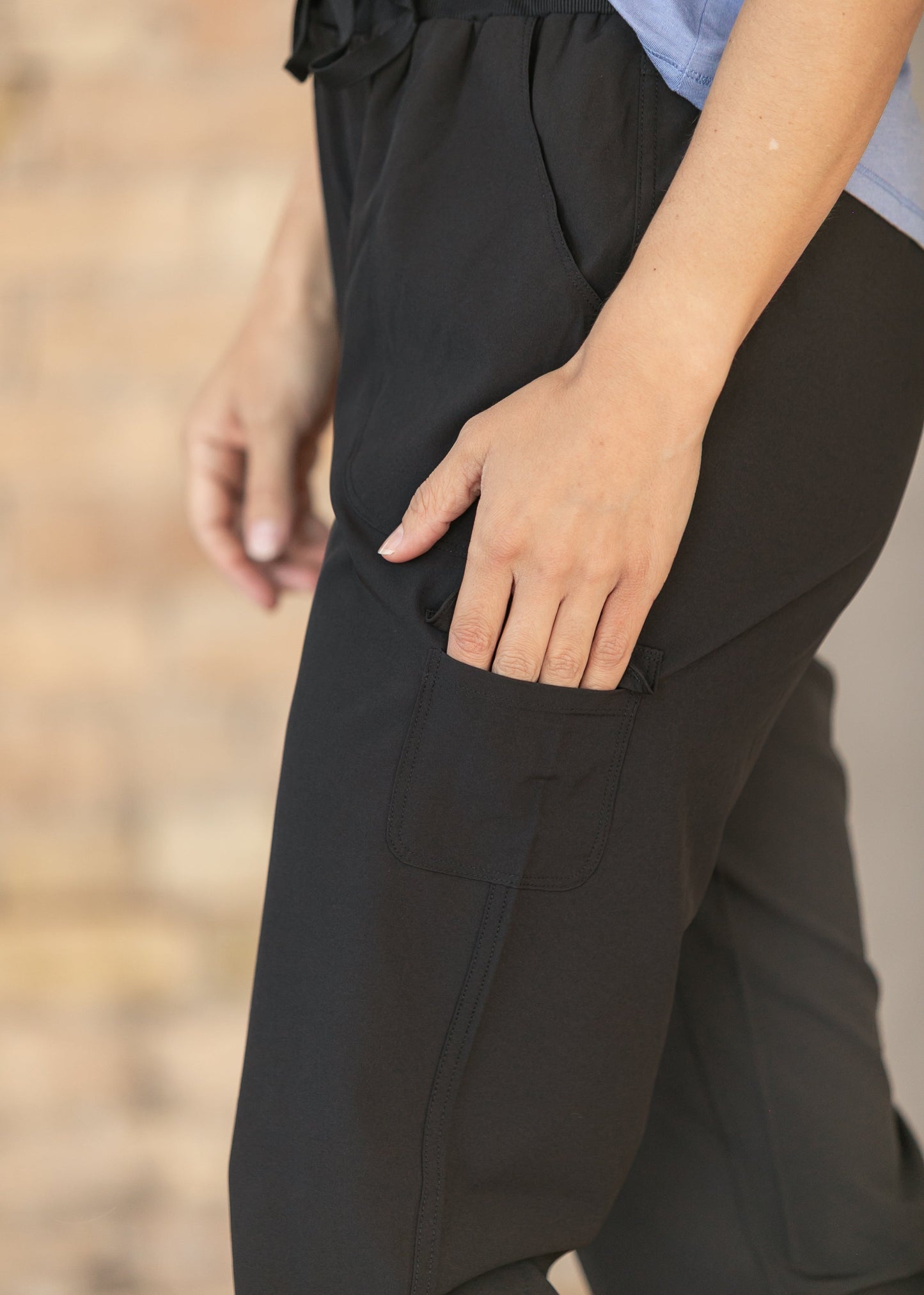 Black Anywhere Cargo Capri