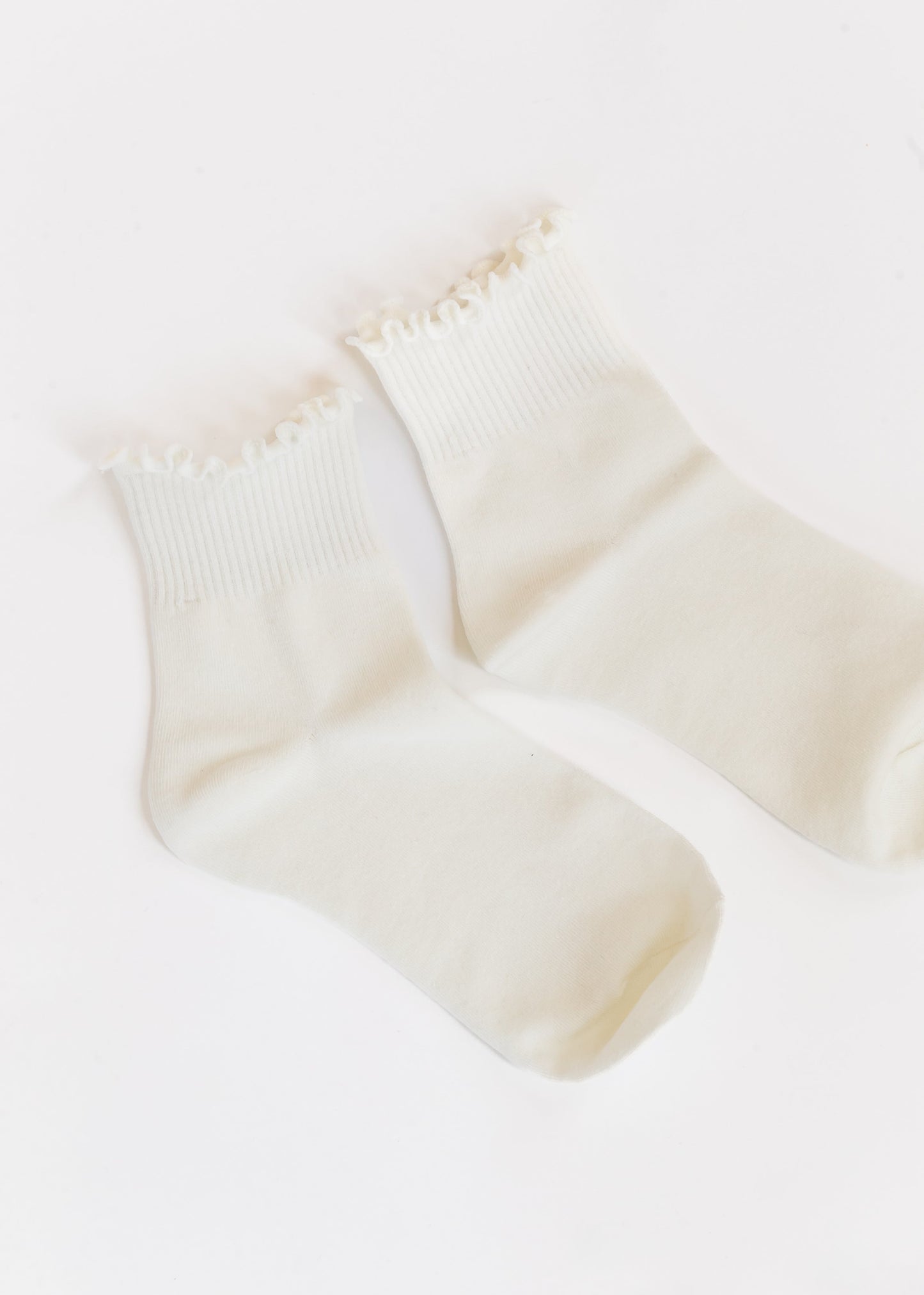 Solid Color Ruffle Ankle Socks