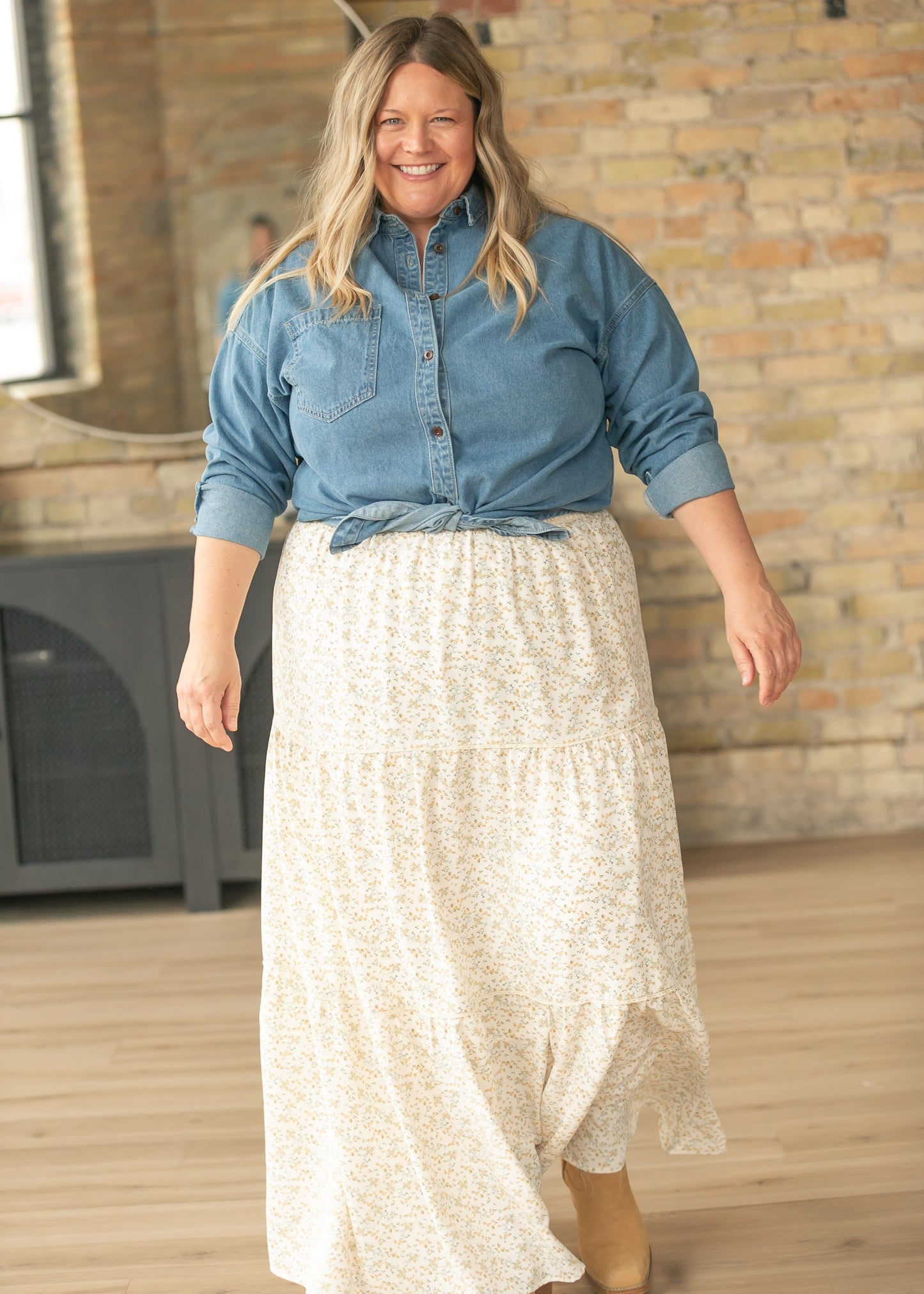 Wilder Lace Tier Floral Maxi Skirt