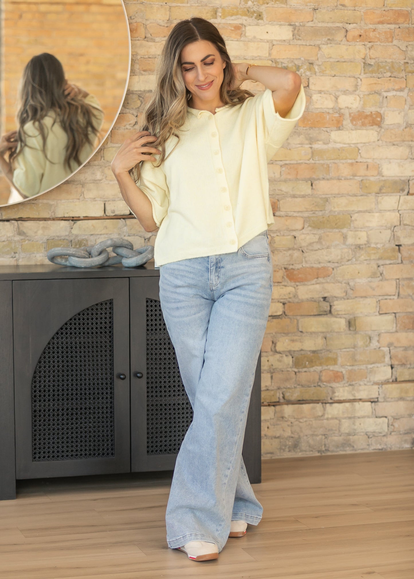 Yellow Lightweight Short Sleeve Cardigan