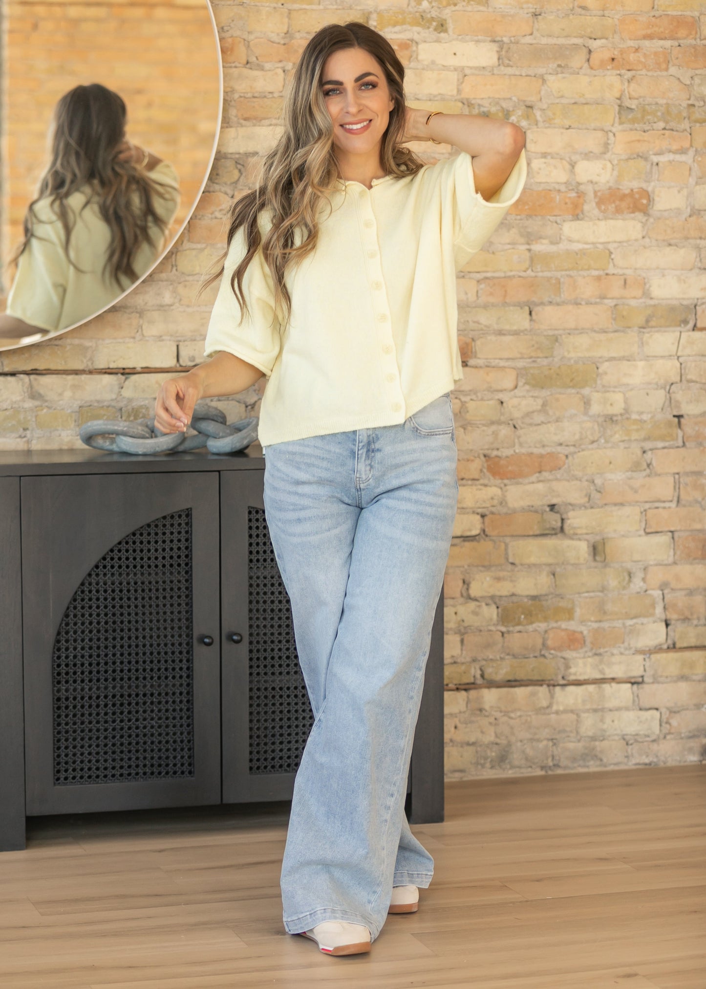 Yellow Lightweight Short Sleeve Cardigan