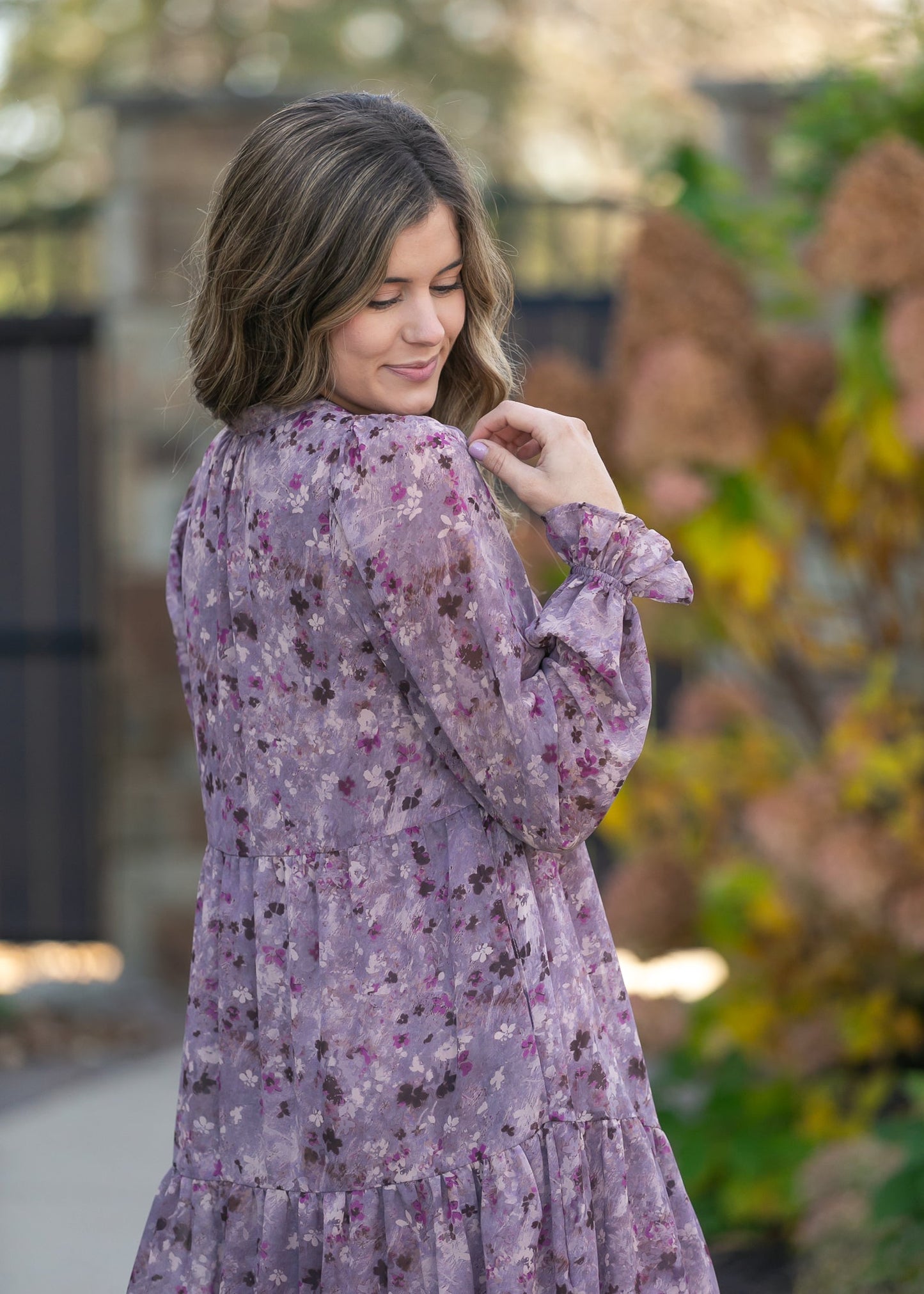 Abstract Floral Button Down Midi Dress - FINAL SALE