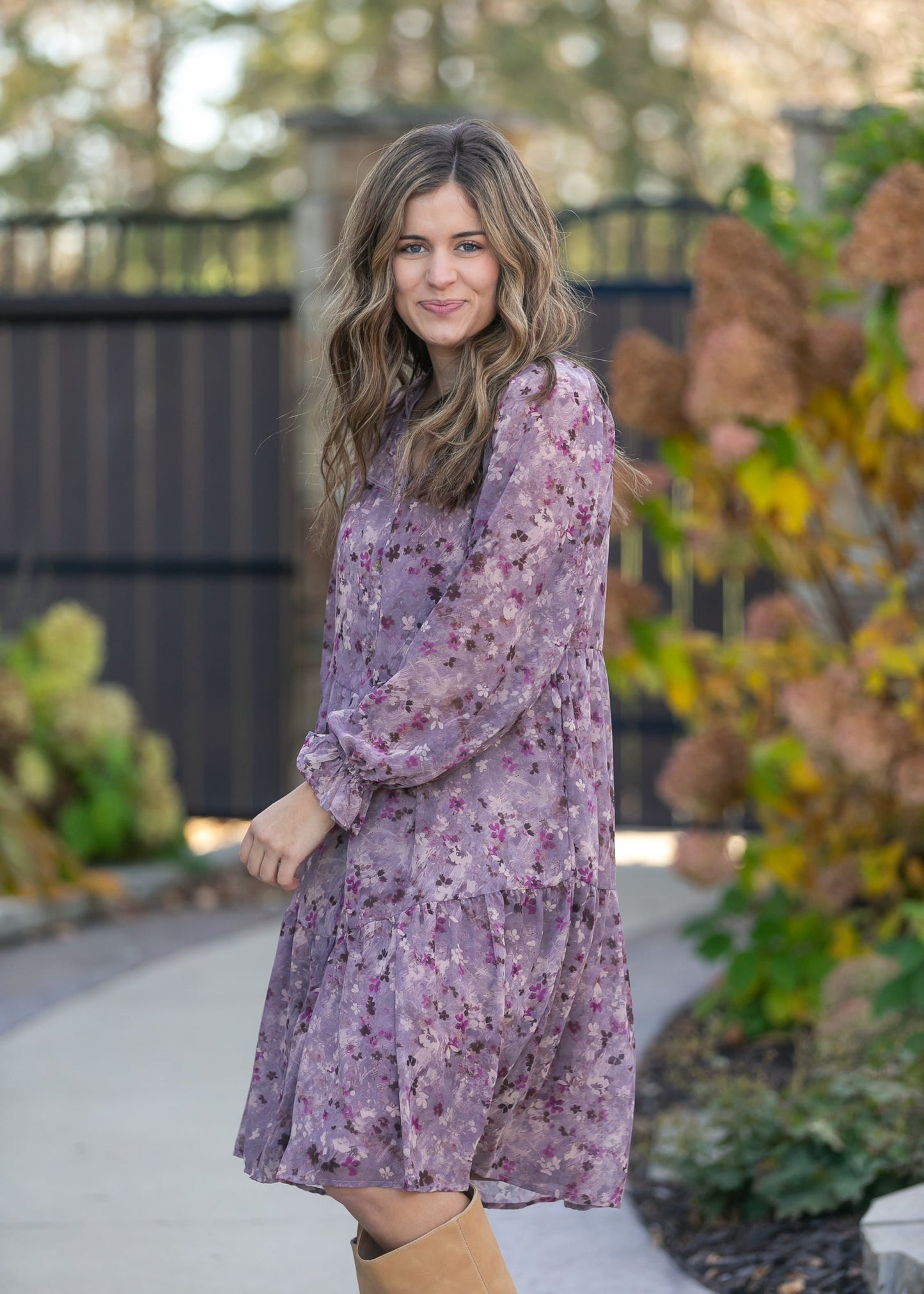 Abstract Floral Button Down Midi Dress - FINAL SALE