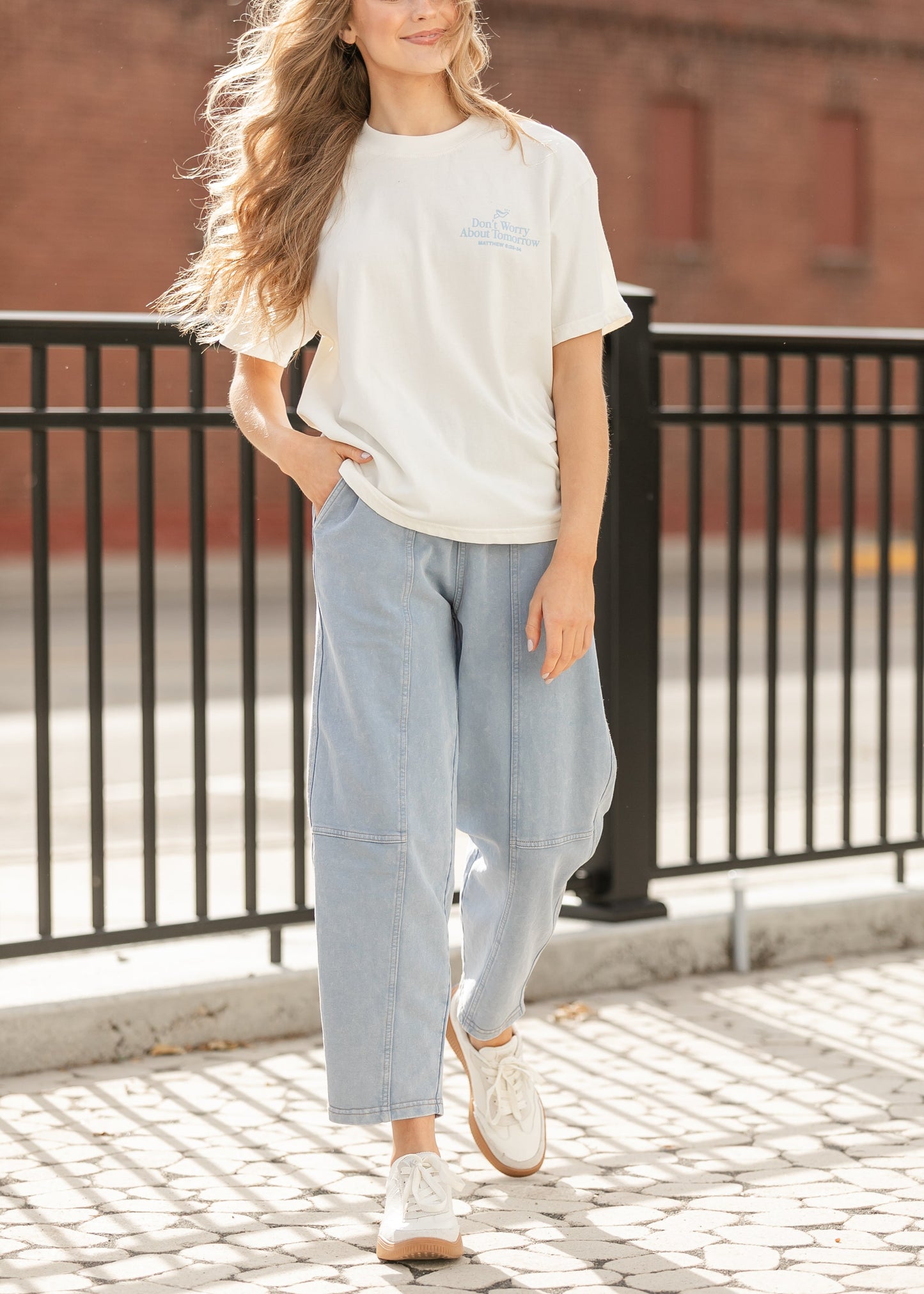 Acid Washed Capri Joggers