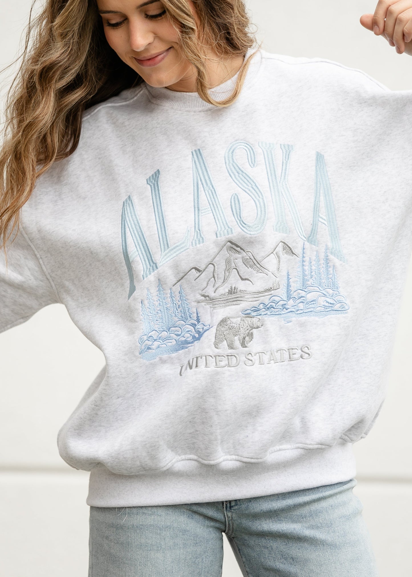 Alaska Embroidered Pullover Sweatshirt