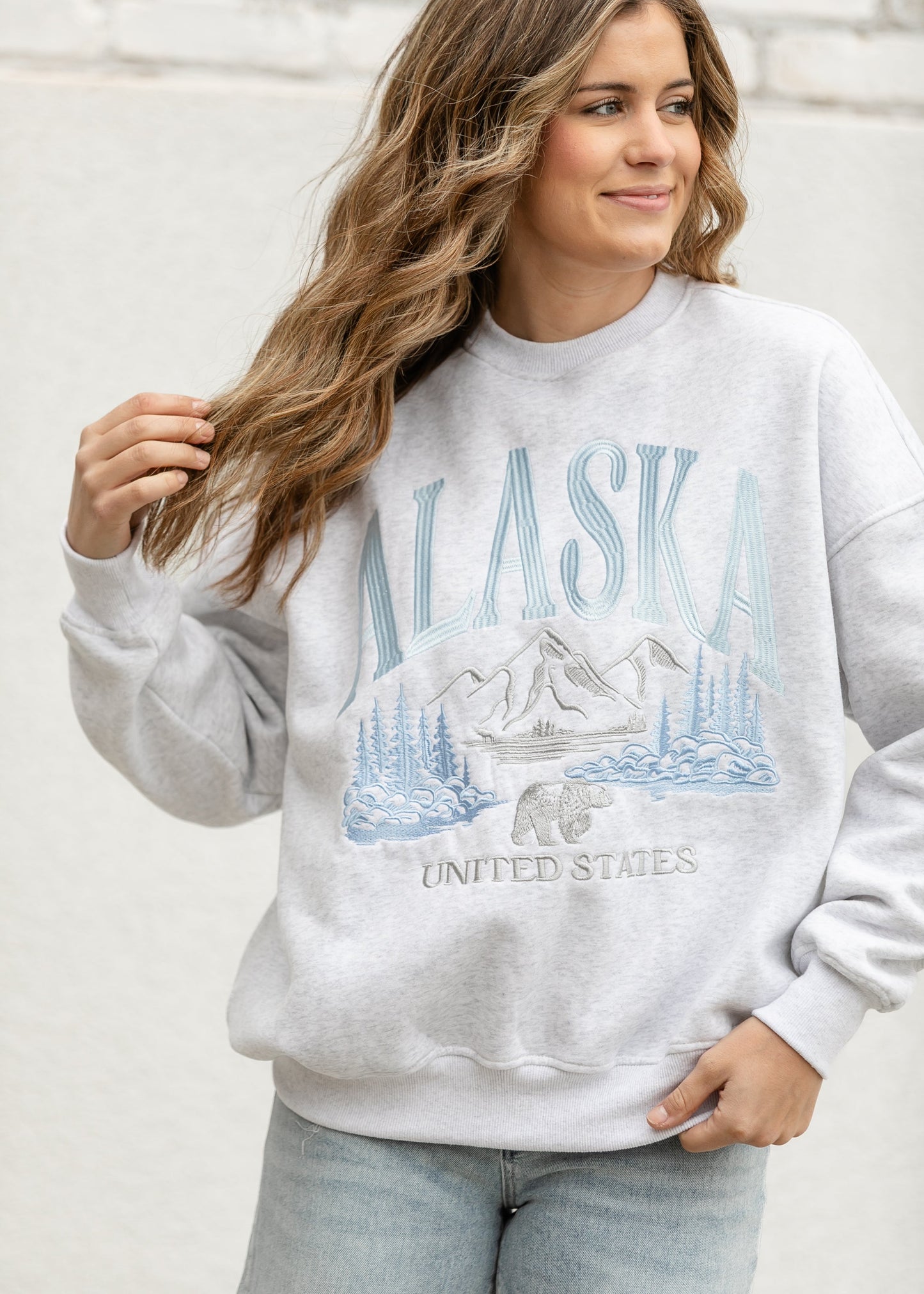 Alaska Embroidered Pullover Sweatshirt