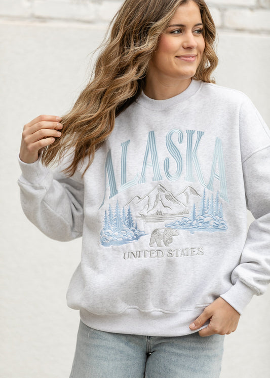 Alaska Embroidered Pullover Sweatshirt