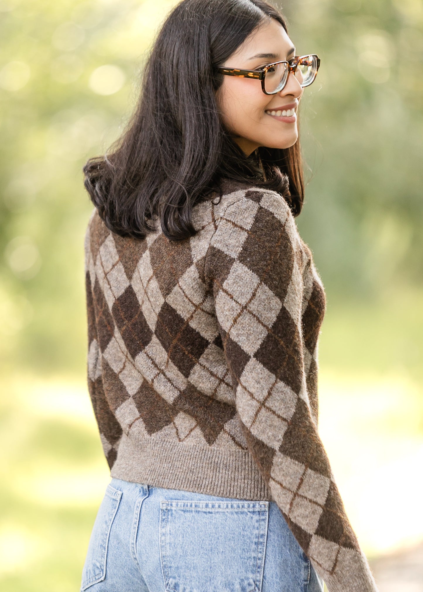 Argyle Button Up Cardigan - FINAL SALE