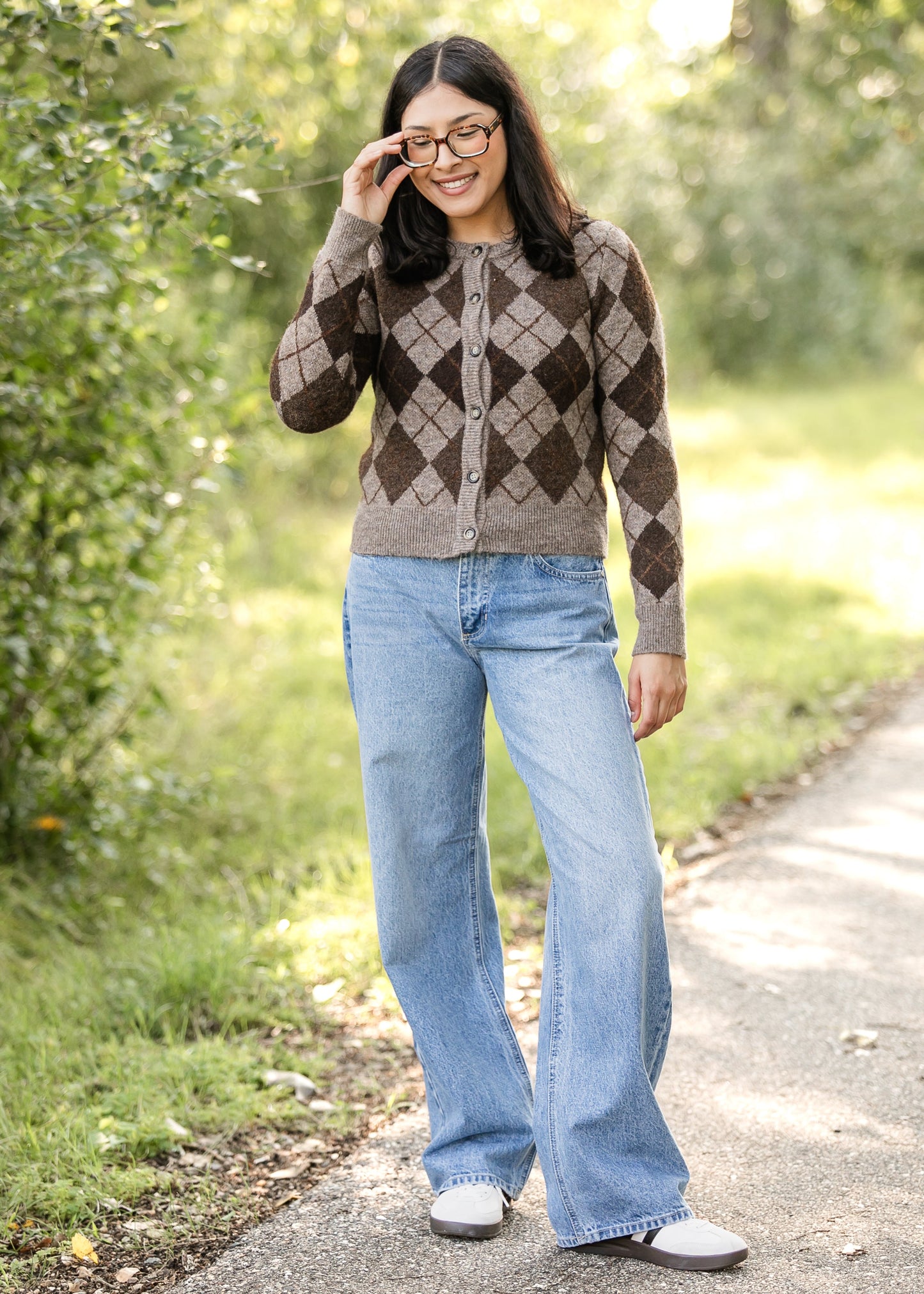 Argyle Button Up Cardigan - FINAL SALE