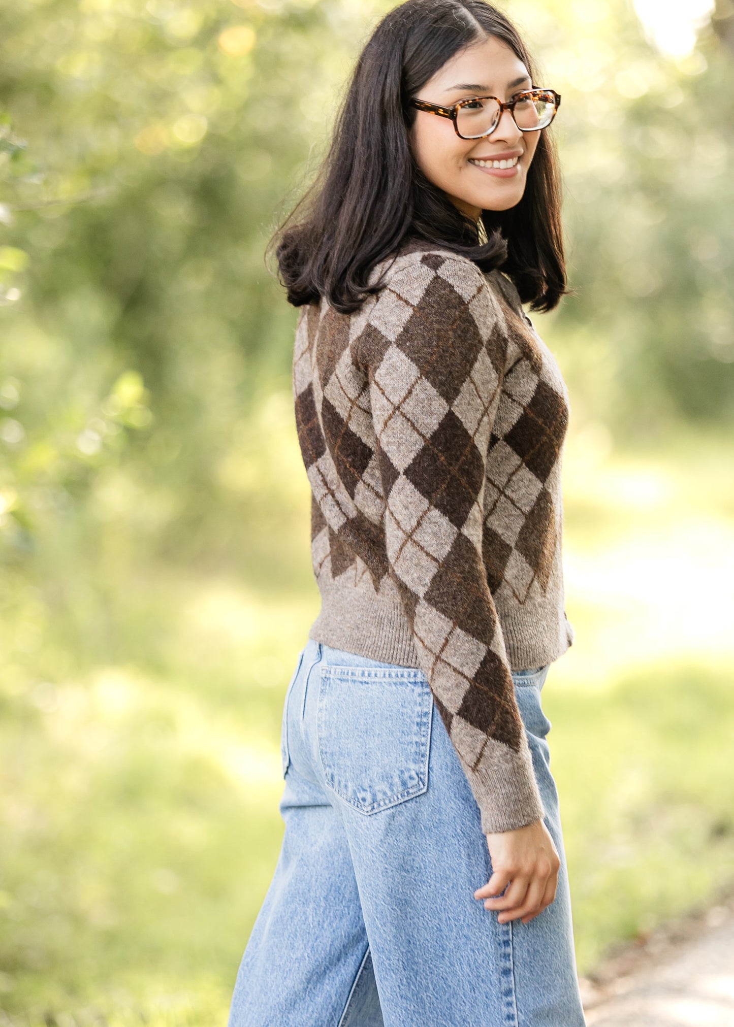 Argyle Button Up Cardigan - FINAL SALE