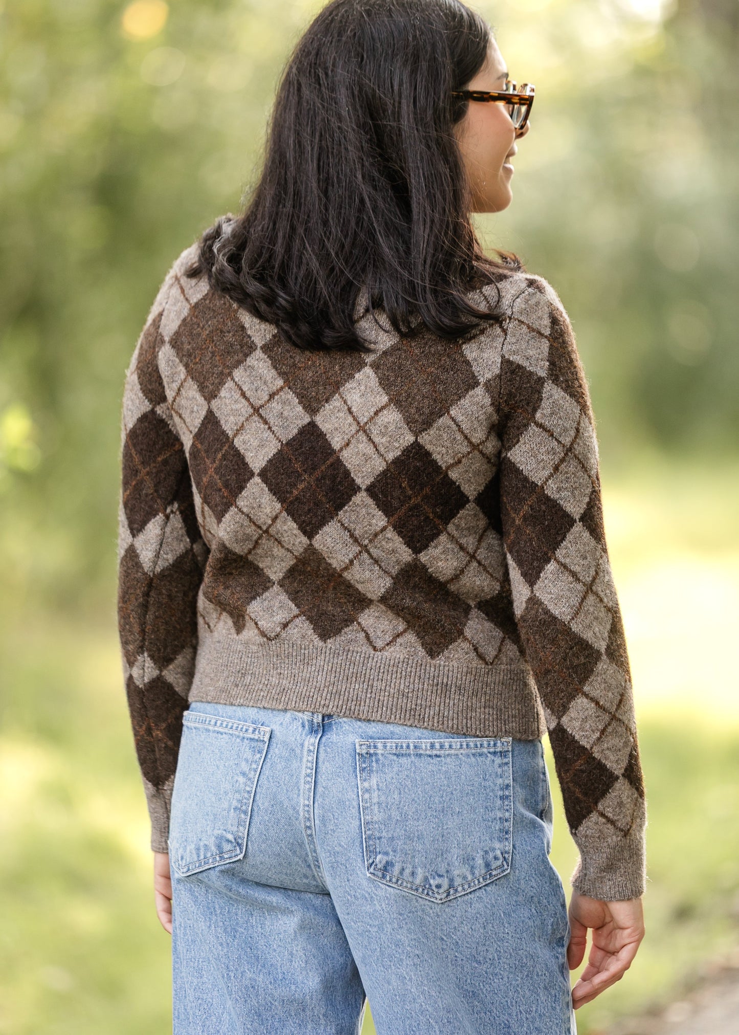 Argyle Button Up Cardigan - FINAL SALE
