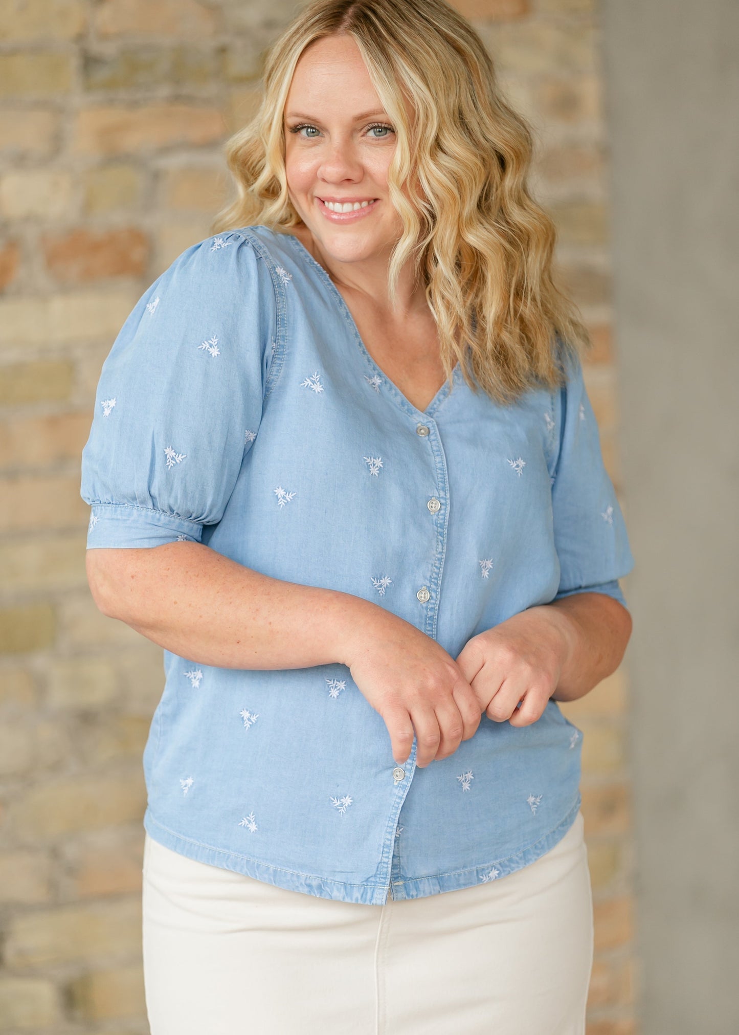 Aspen Embroidered Button Down Shirt - FINAL SALE
