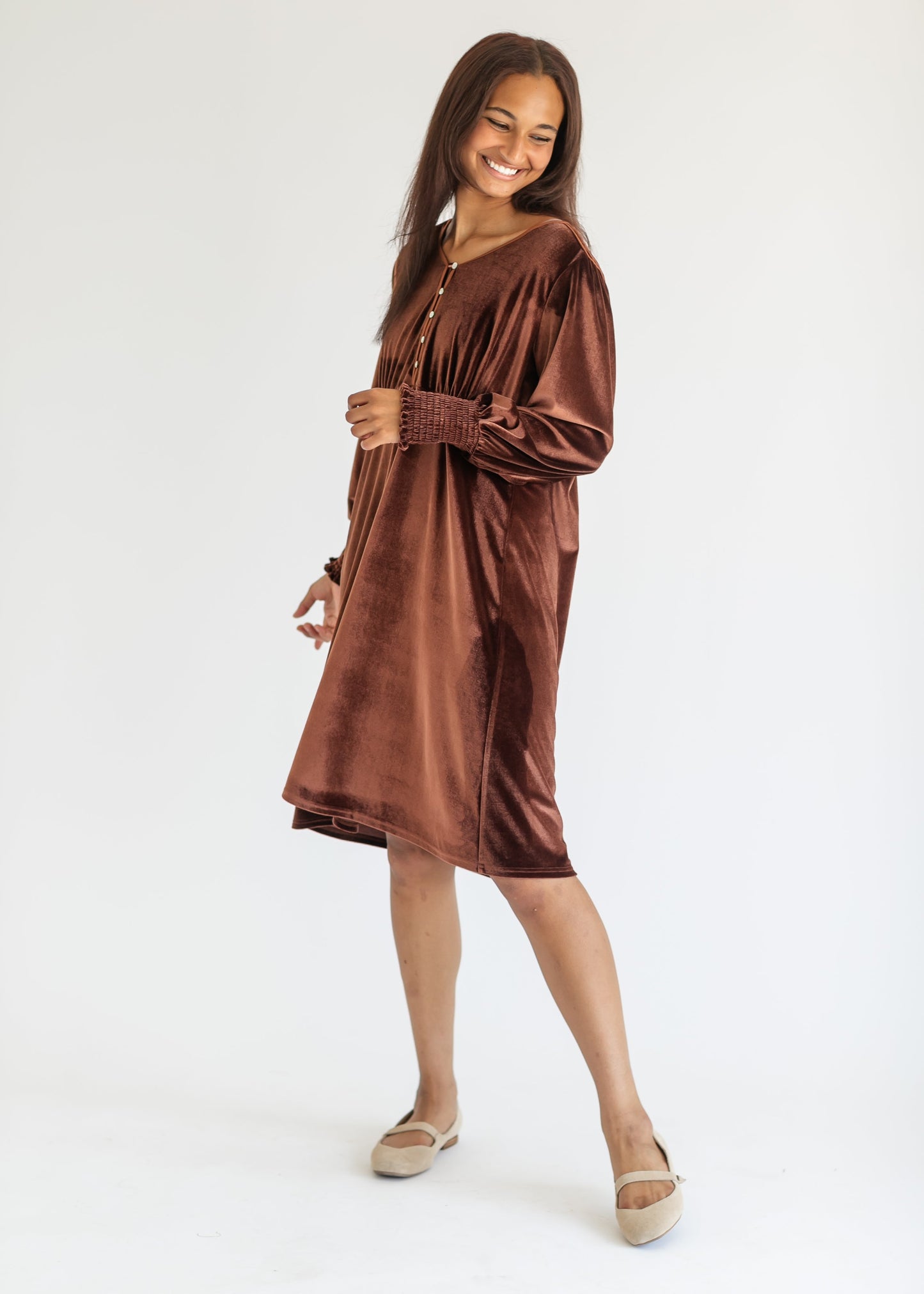 Autumn Velvet Midi Dress - FINAL SALE