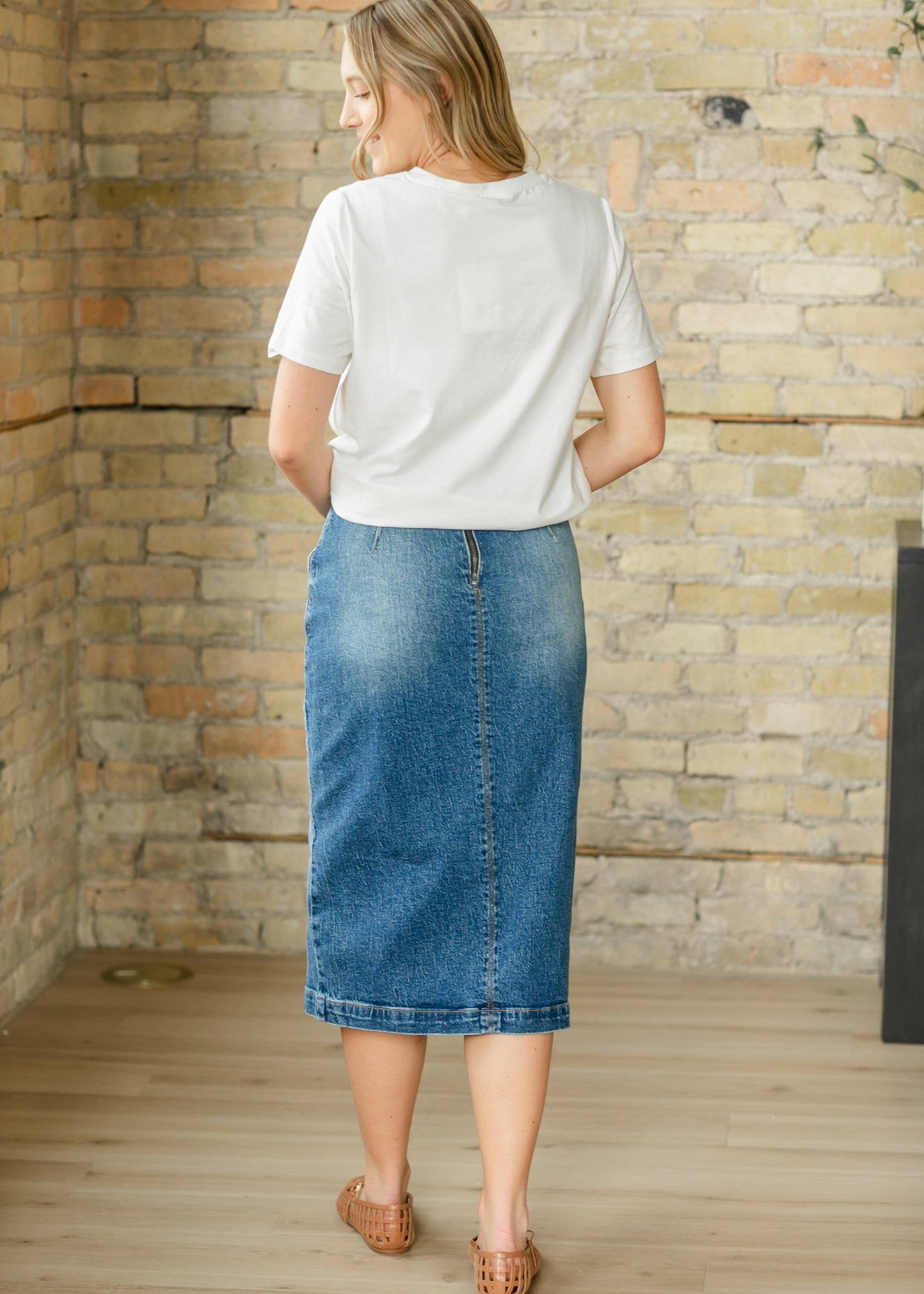 Ayla Wrap Denim Midi Skirt - FINAL SALE