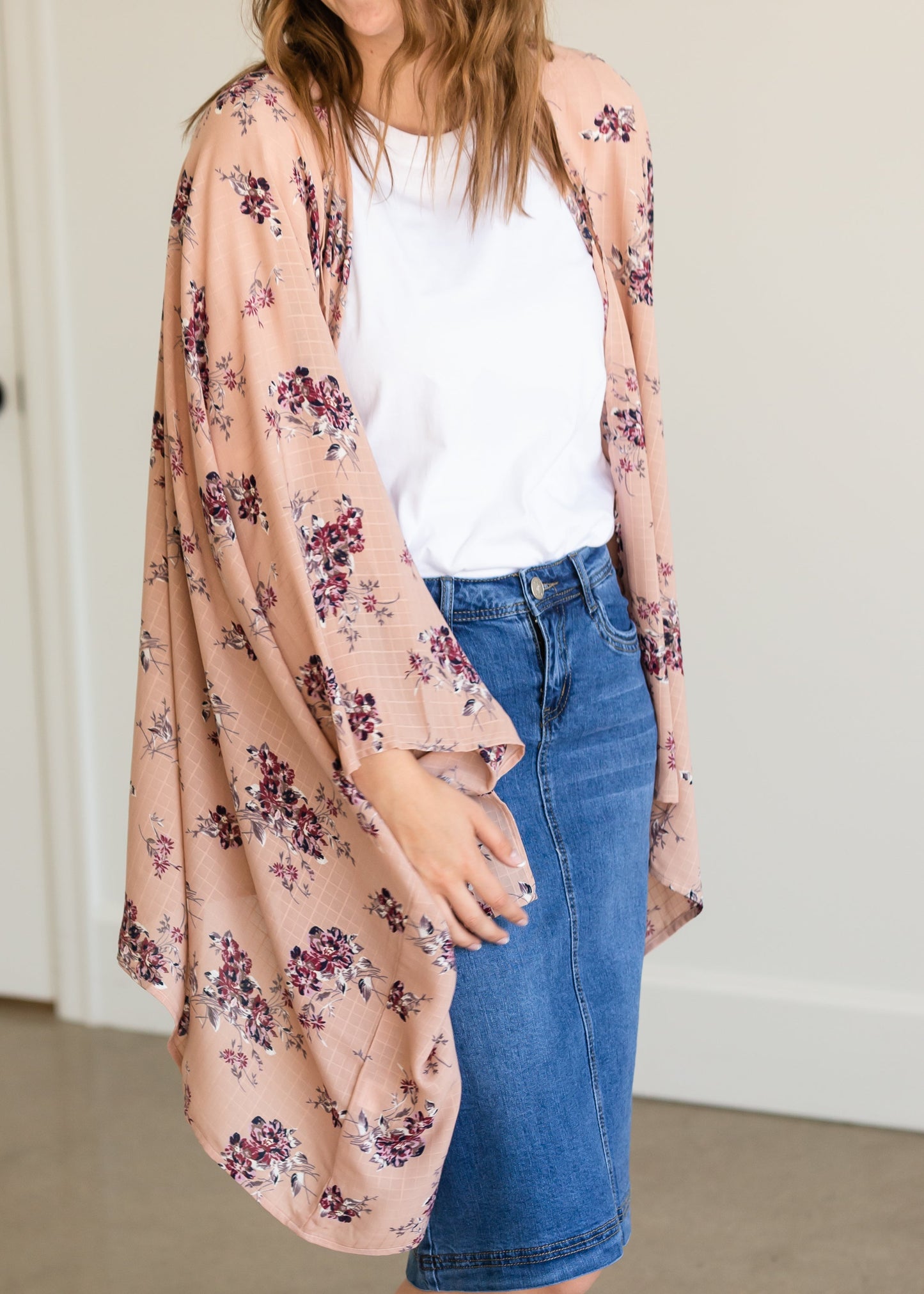 Bailee Triple Stitch Midi Denim Jean Skirt - FINAL SALE