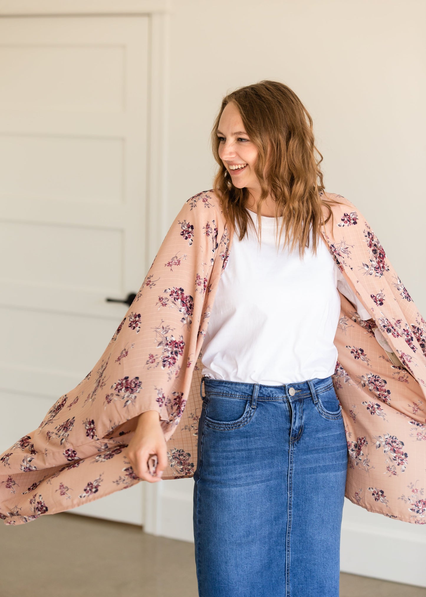 Bailee Triple Stitch Midi Denim Jean Skirt - FINAL SALE