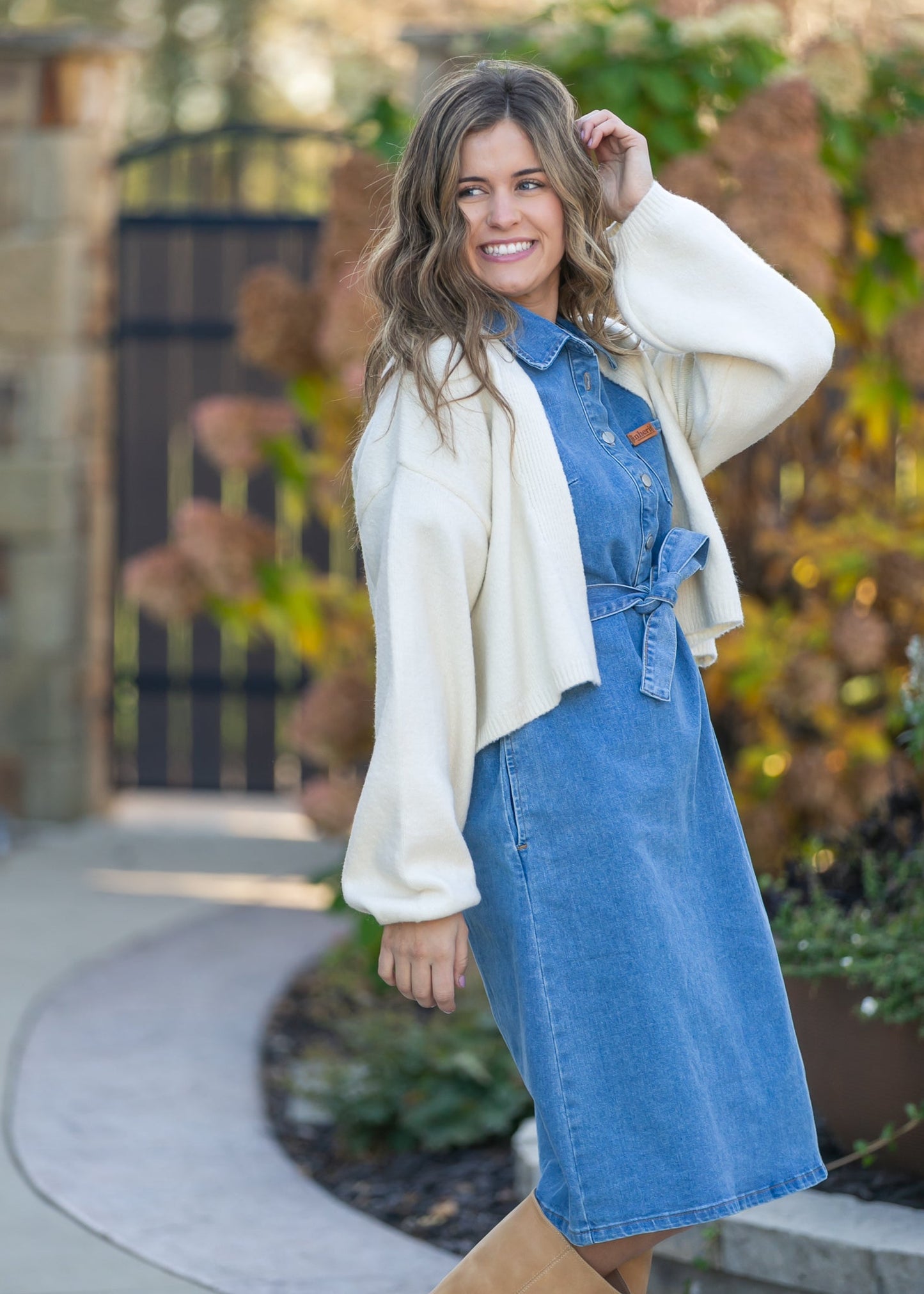 Balloon Sleeve Open Front Knit Cardigan - FINAL SALE