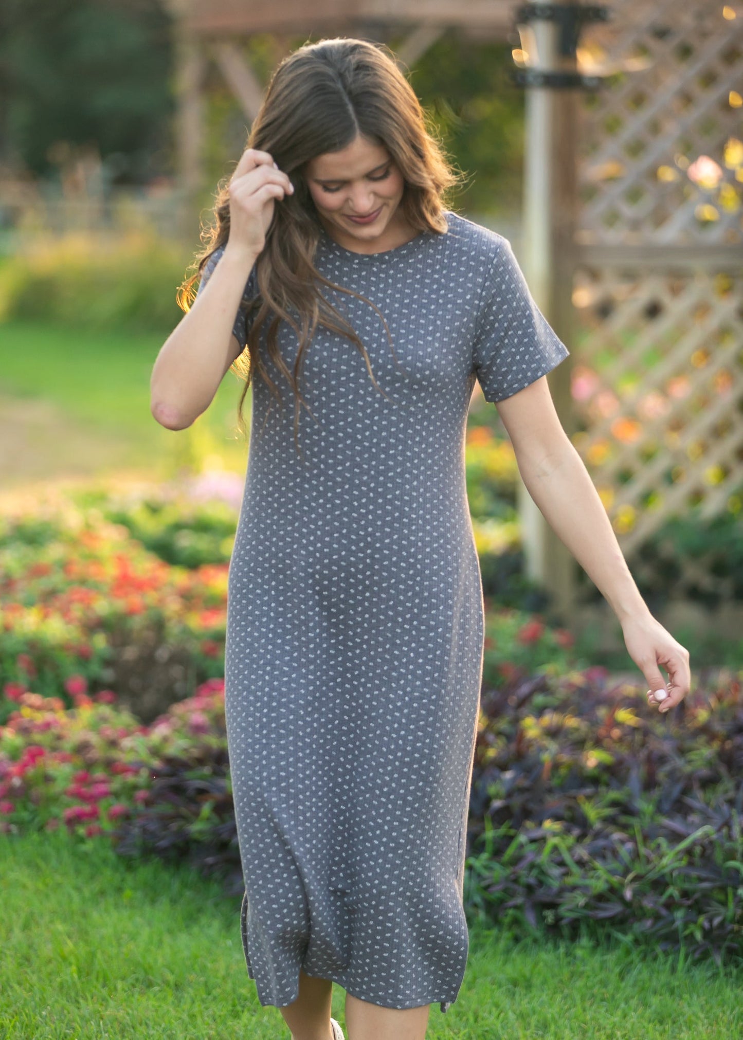Baylor Floral Ribbed Tee Shirt Dress