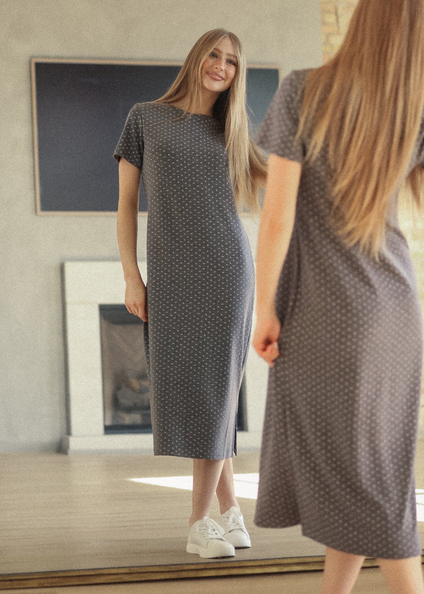 Baylor Floral Ribbed Tee Shirt Dress