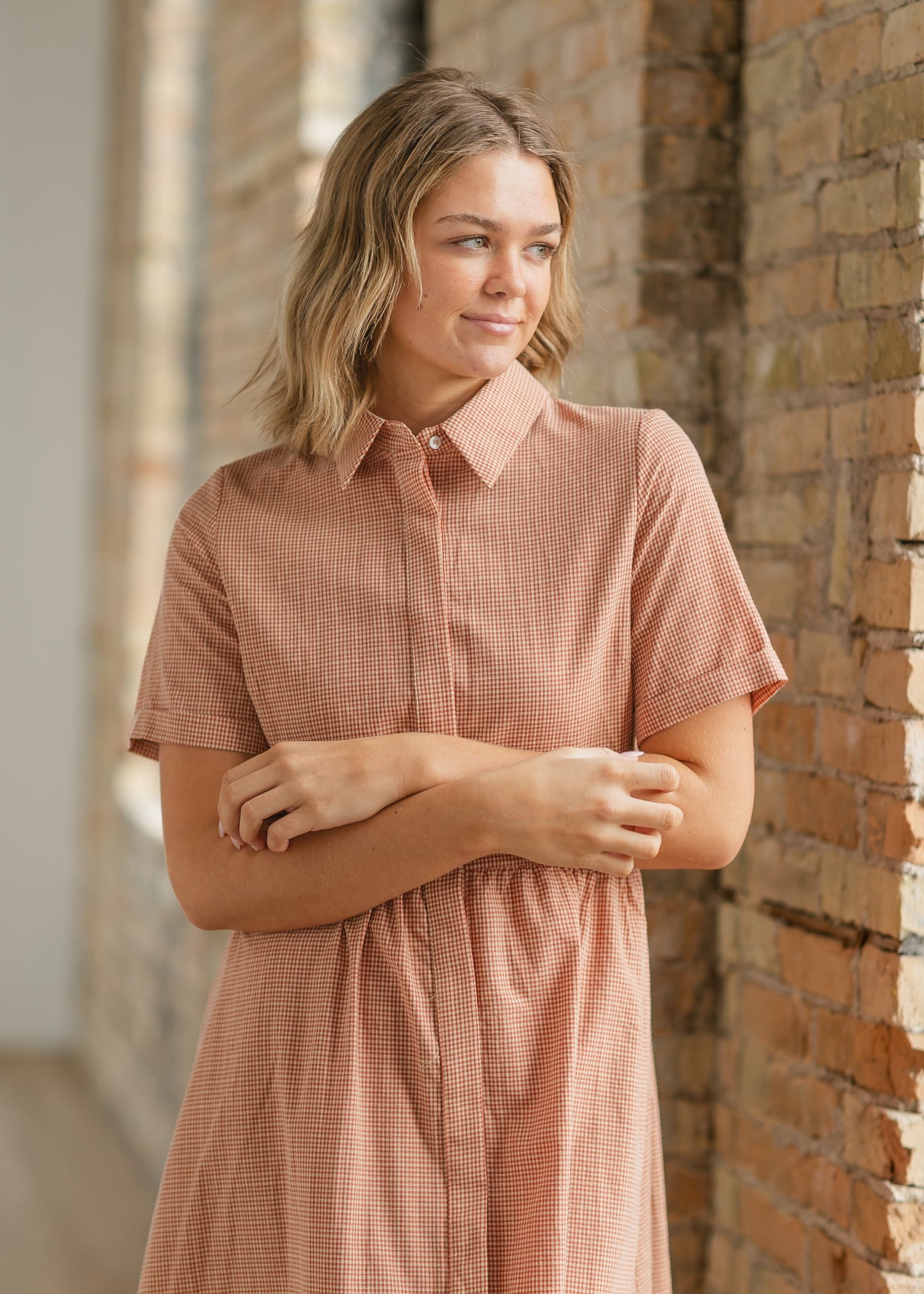 Becky Checkered Button Down Dress - FINAL SALE