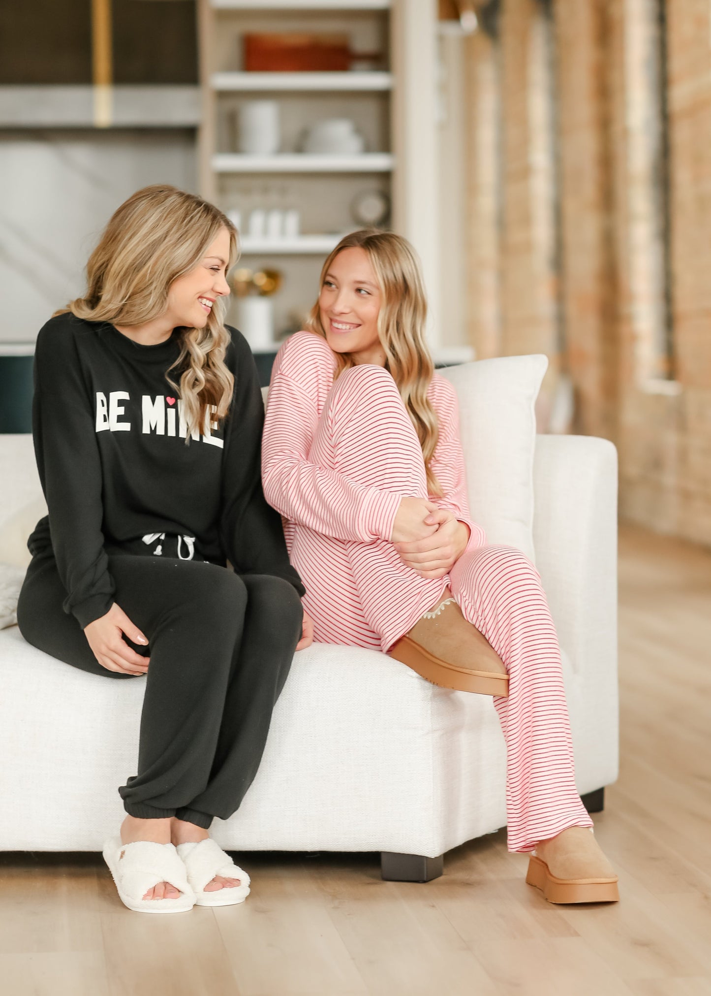 Bisous Stripe Long Sleeve Soft Lounge Top - FINAL SALE