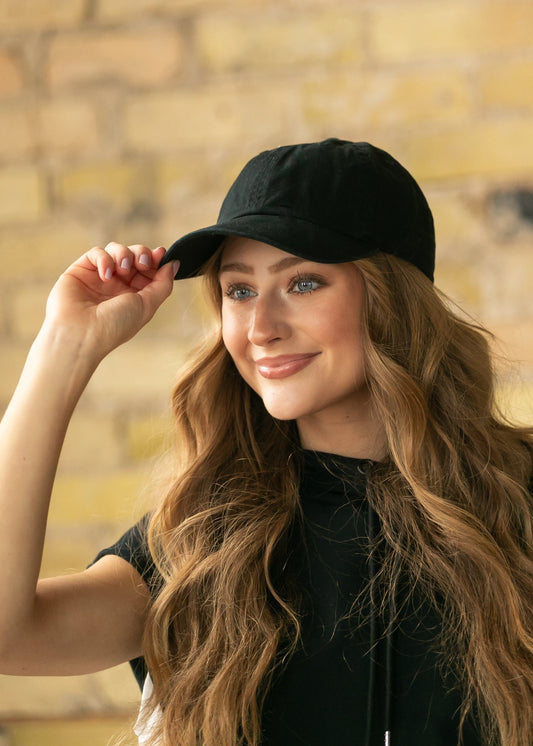 Black Cotton Baseball Hat
