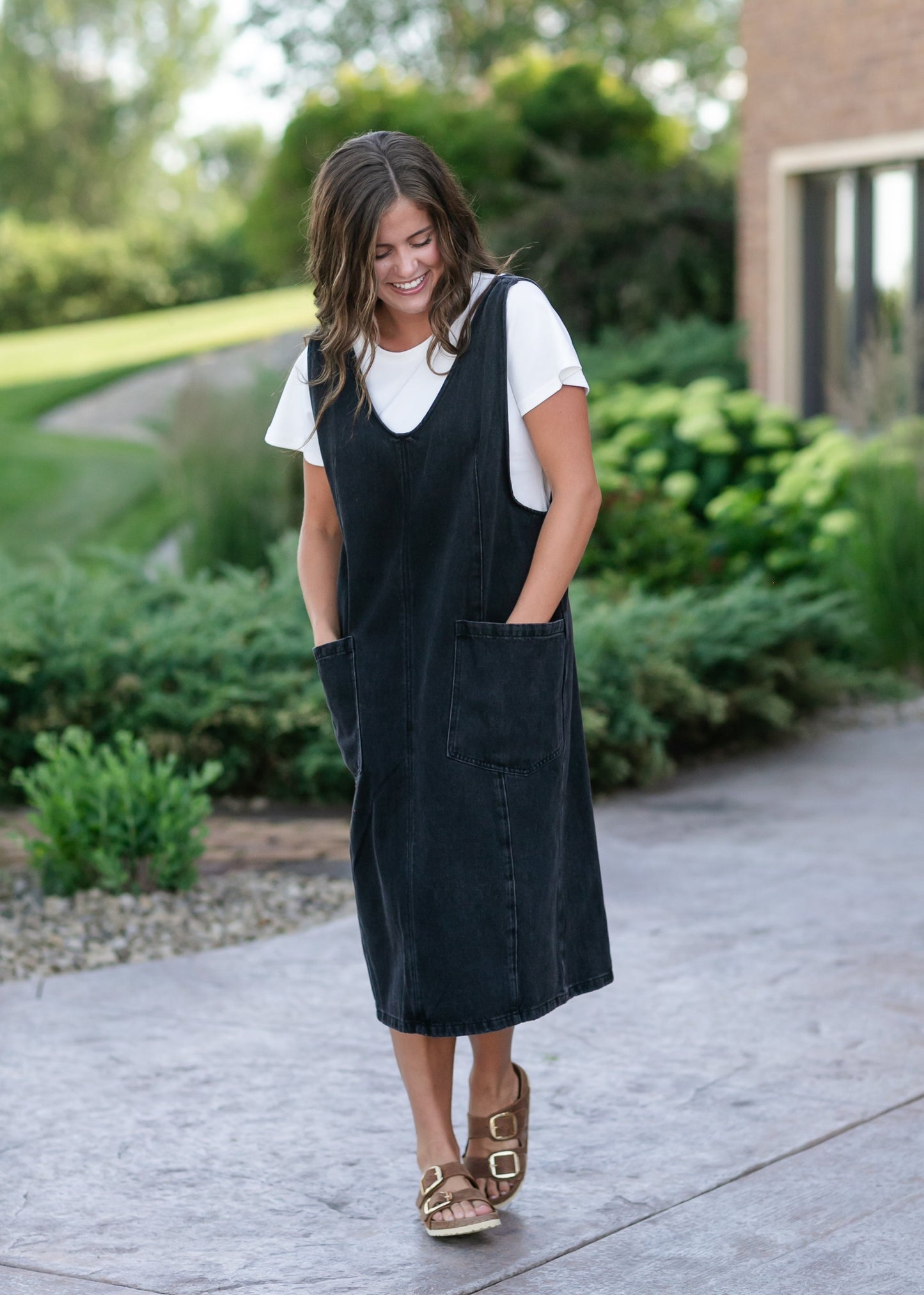 Black Denim Overall Dress - FINAL SALE