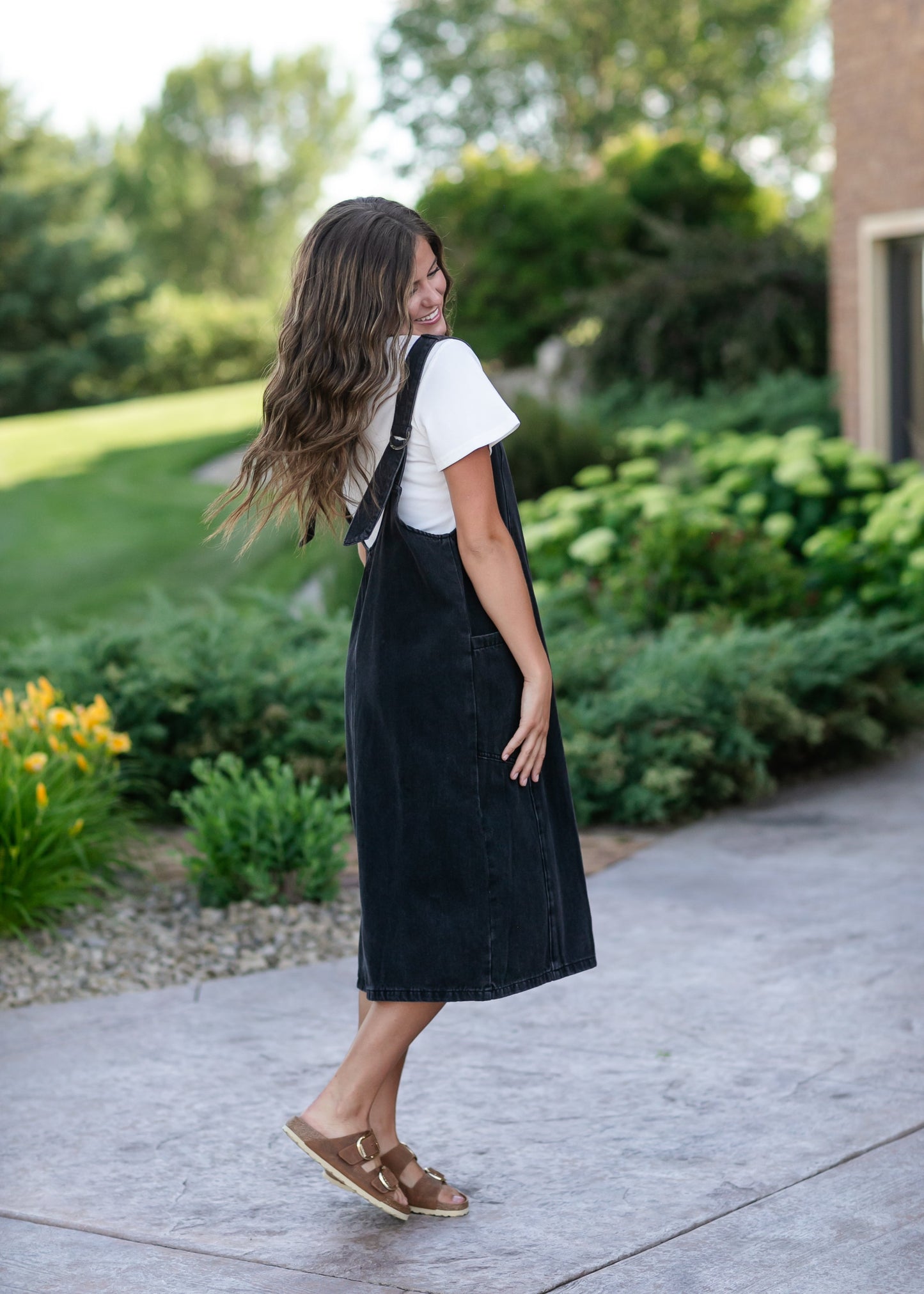 Black Denim Overall Dress - FINAL SALE