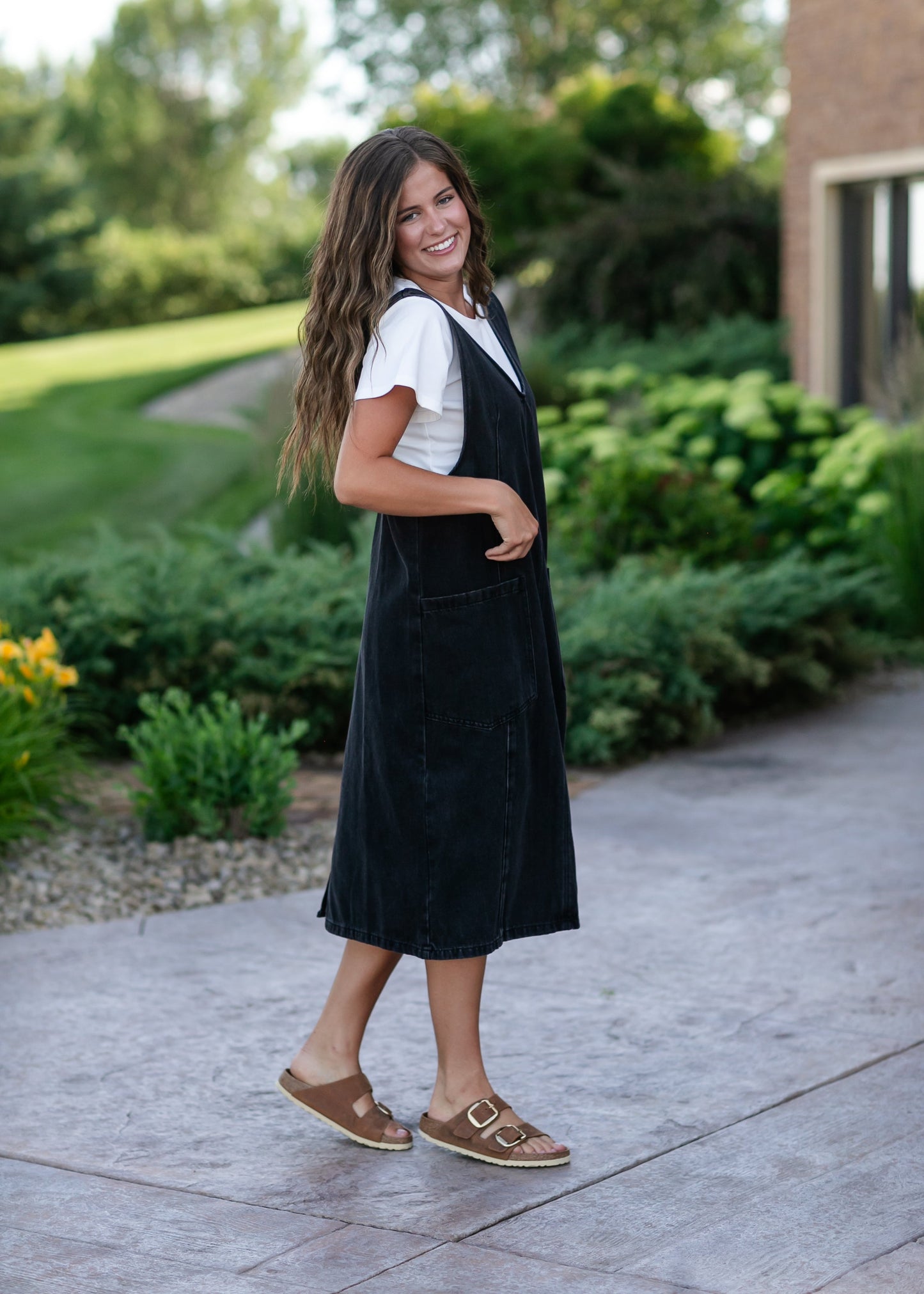 Black Denim Overall Dress - FINAL SALE