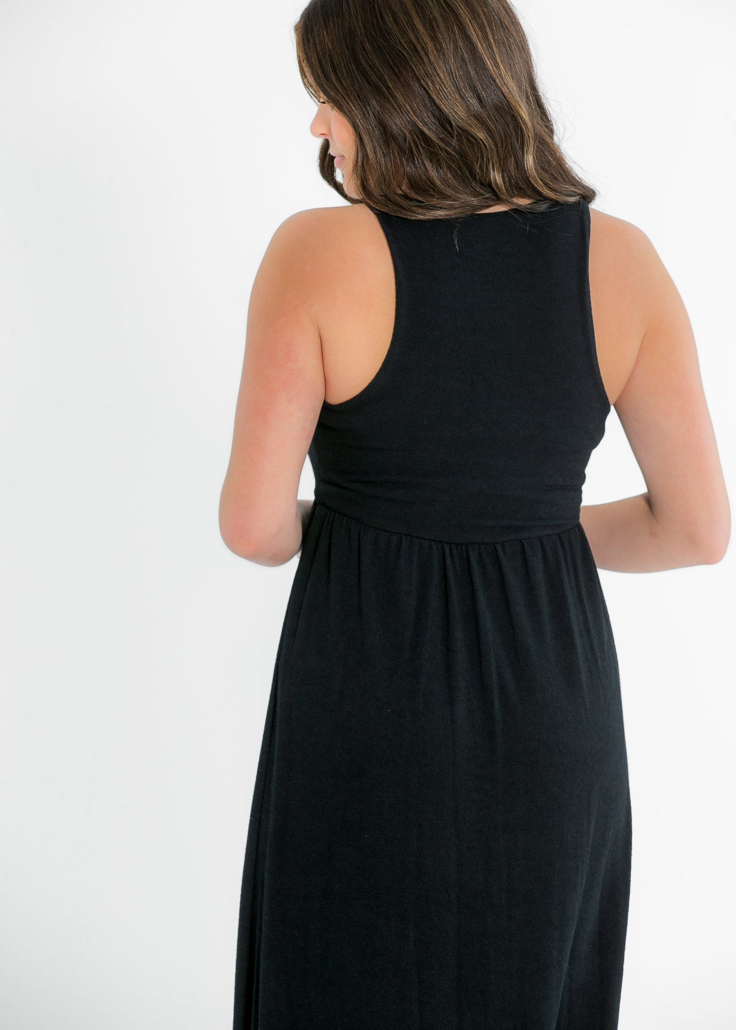 Black Knit Sleeveless Maxi Dress - FINAL SALE