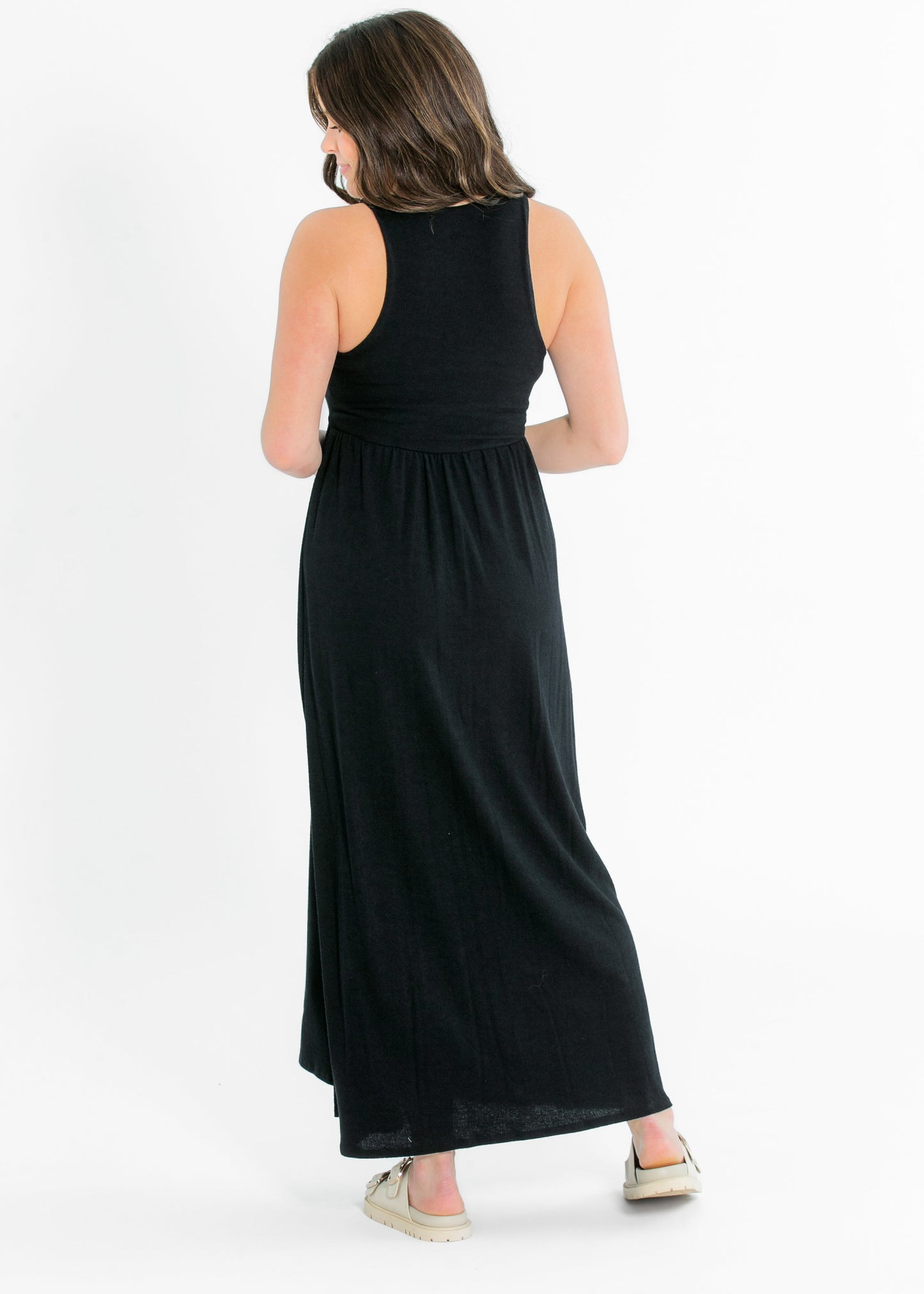 Black Knit Sleeveless Maxi Dress - FINAL SALE
