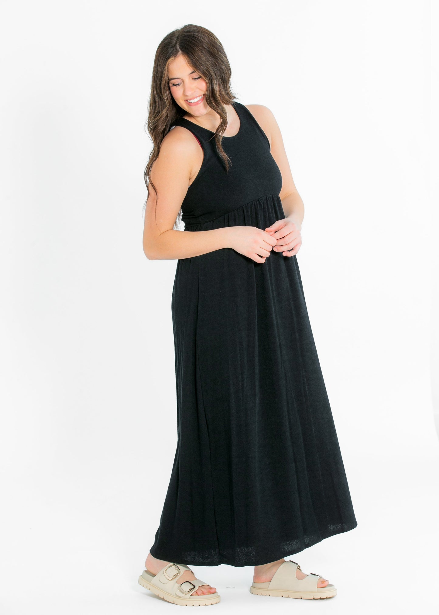 Black Knit Sleeveless Maxi Dress - FINAL SALE