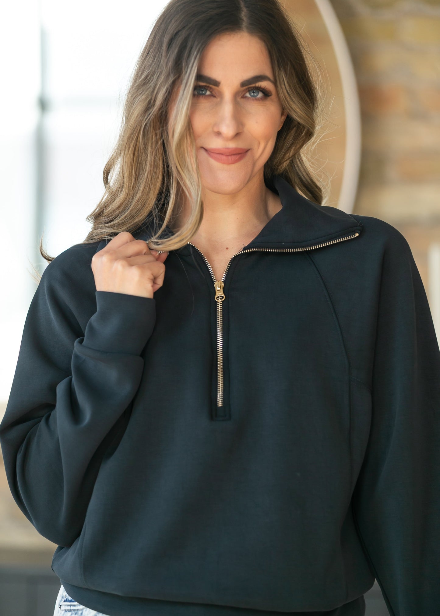 Black Laguna Half Zip Pullover
