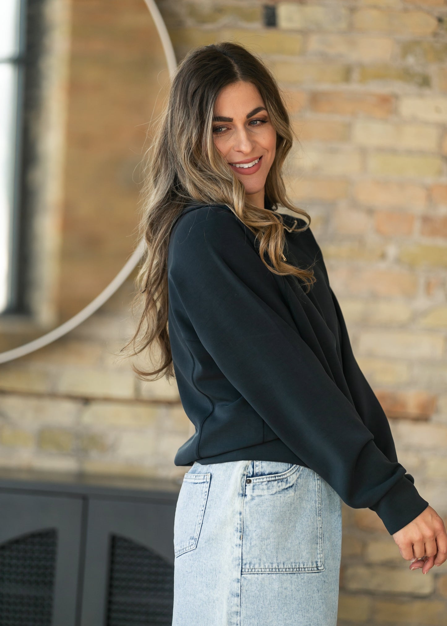 Black Laguna Half Zip Pullover