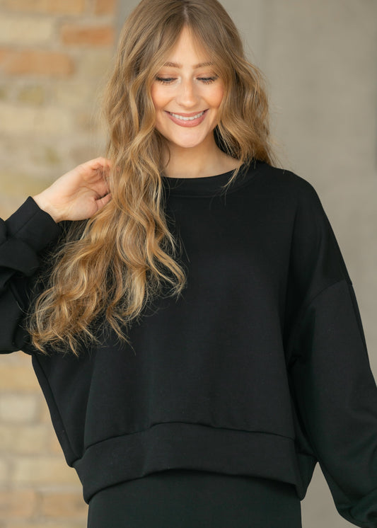 Black Soft Long Sleeve Pullover
