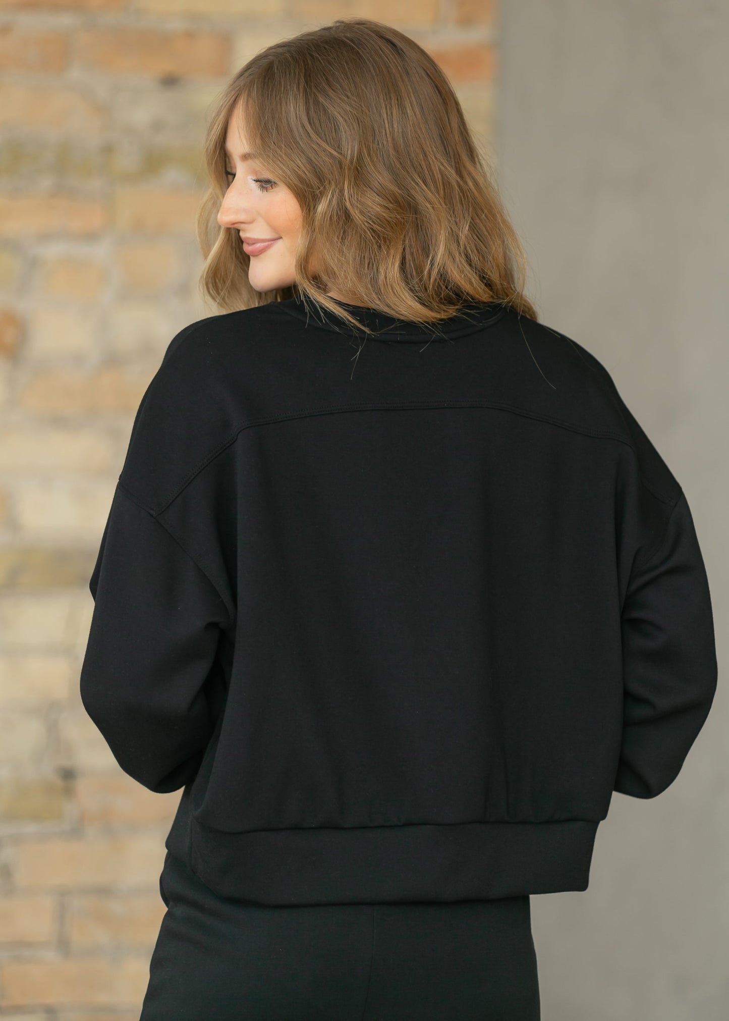 Black Soft Long Sleeve Pullover
