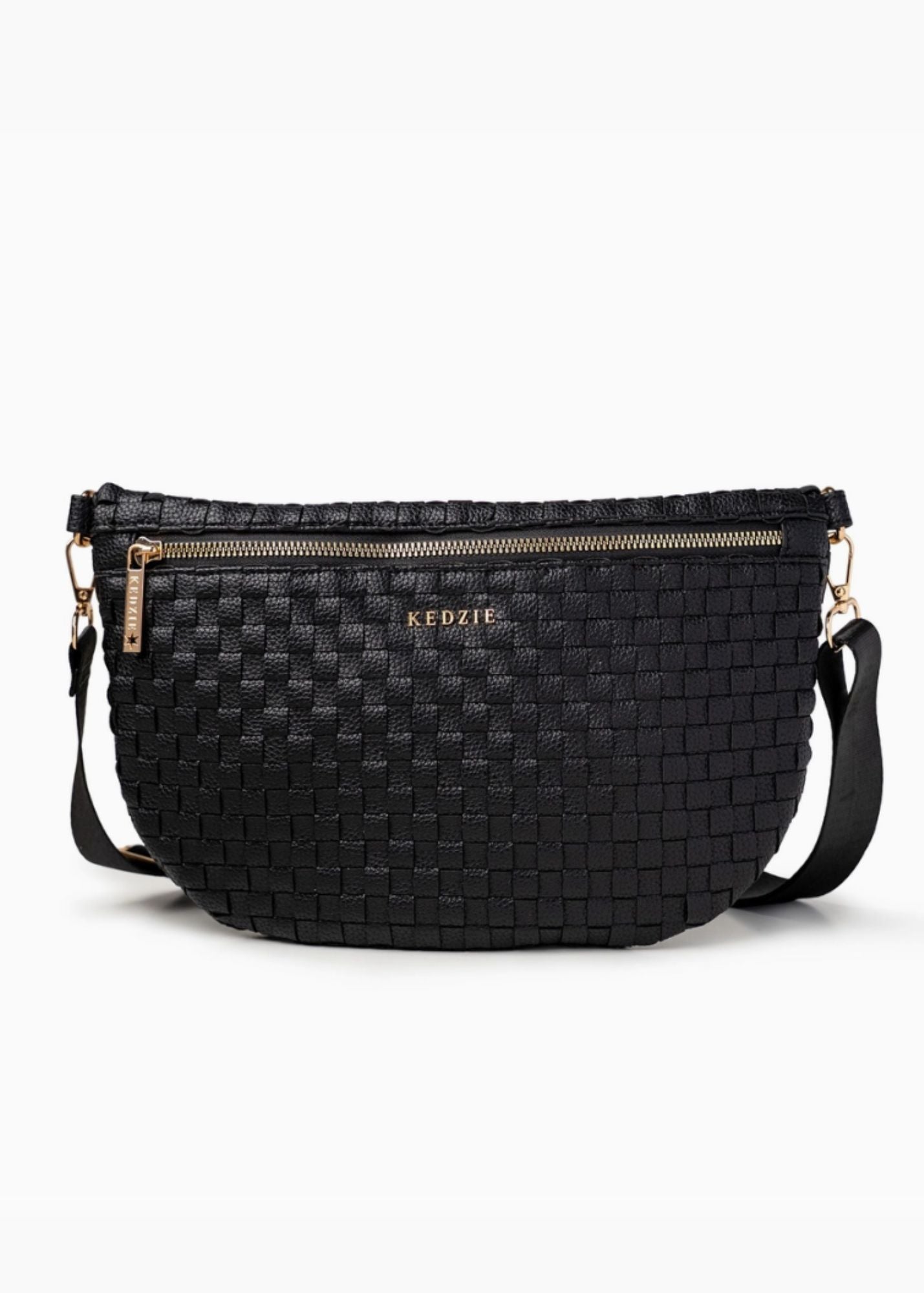 Black Terrace Woven Crossbody Bag