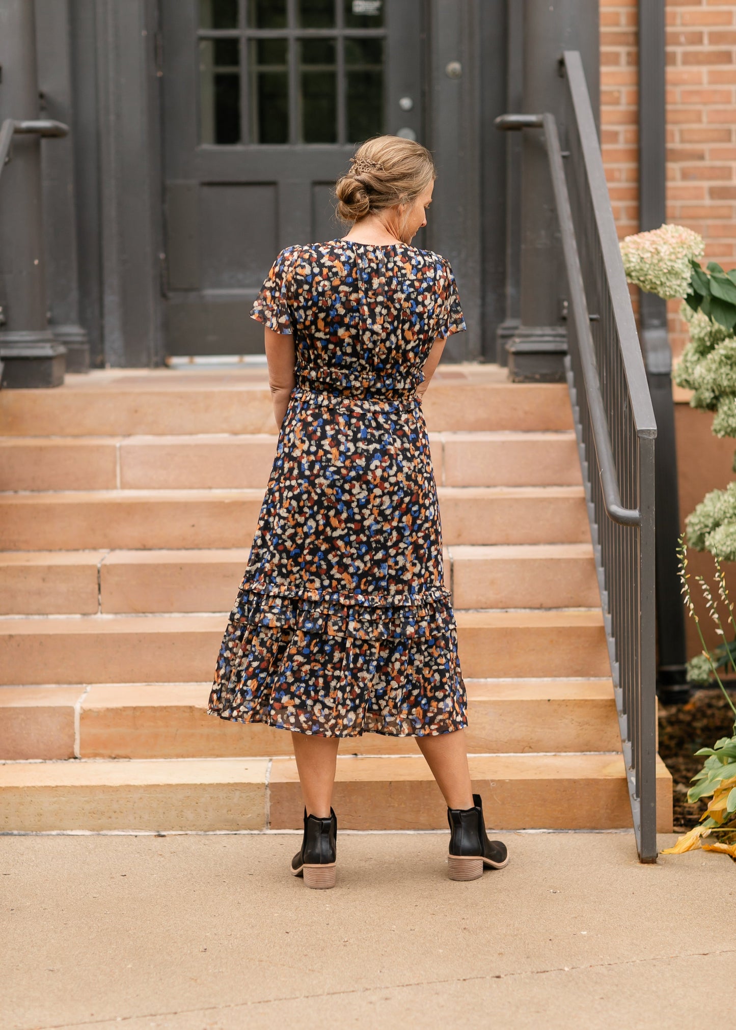 Sadie & Sage® Black V-neck Ruffle Midi Dress - FINAL SALE