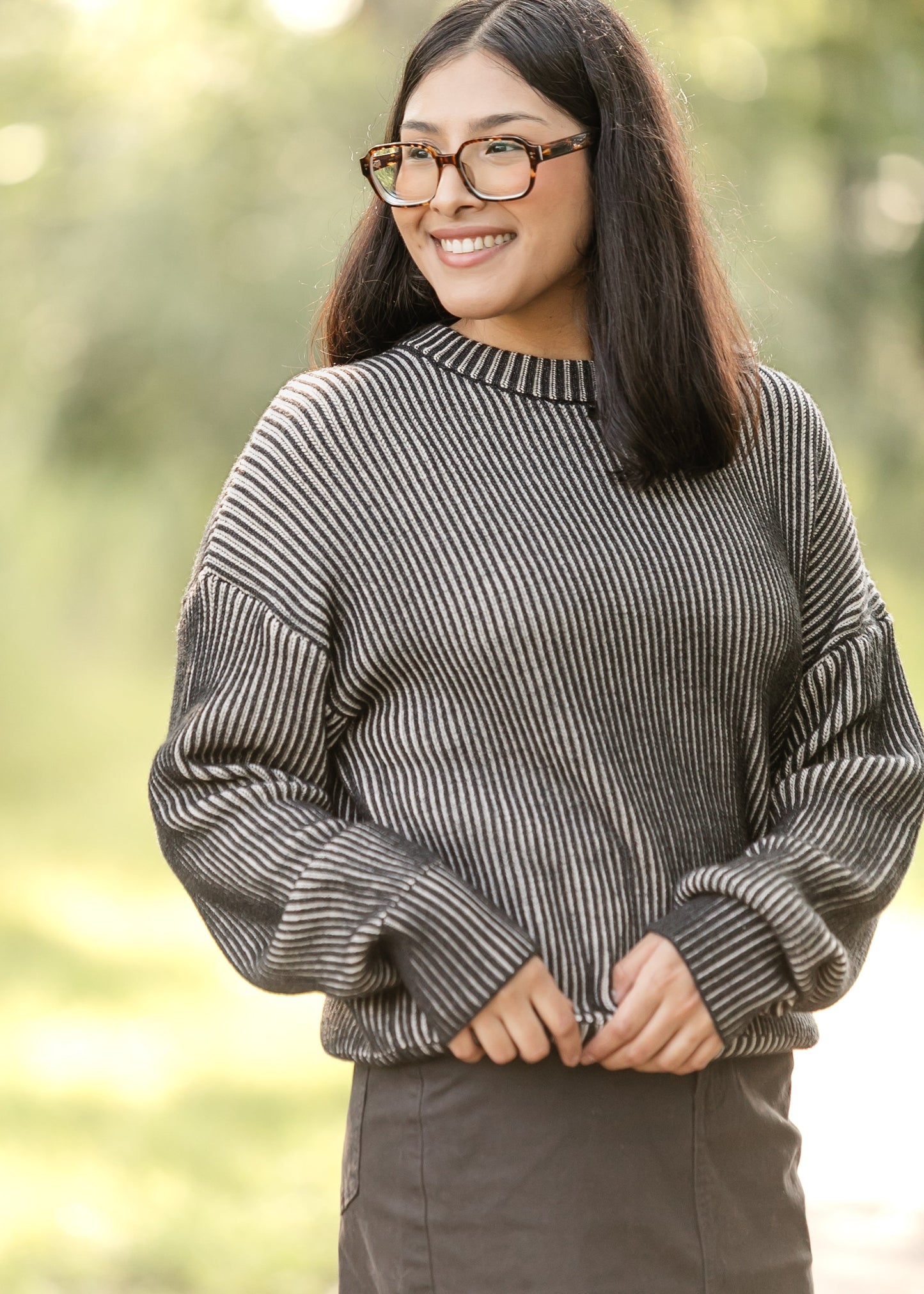 elan Black White Knit Sweater - FINAL SALE