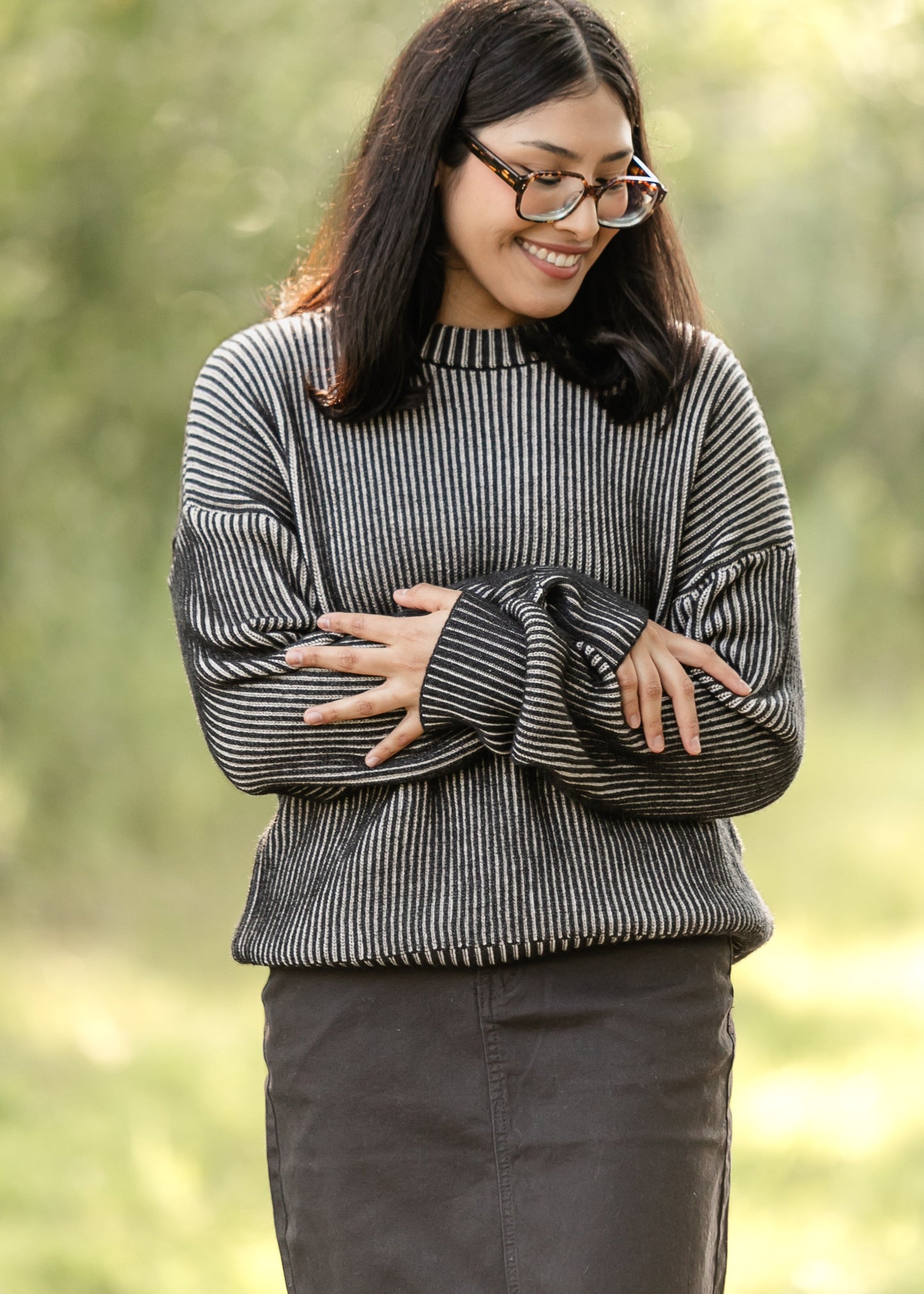 elan Black White Knit Sweater - FINAL SALE