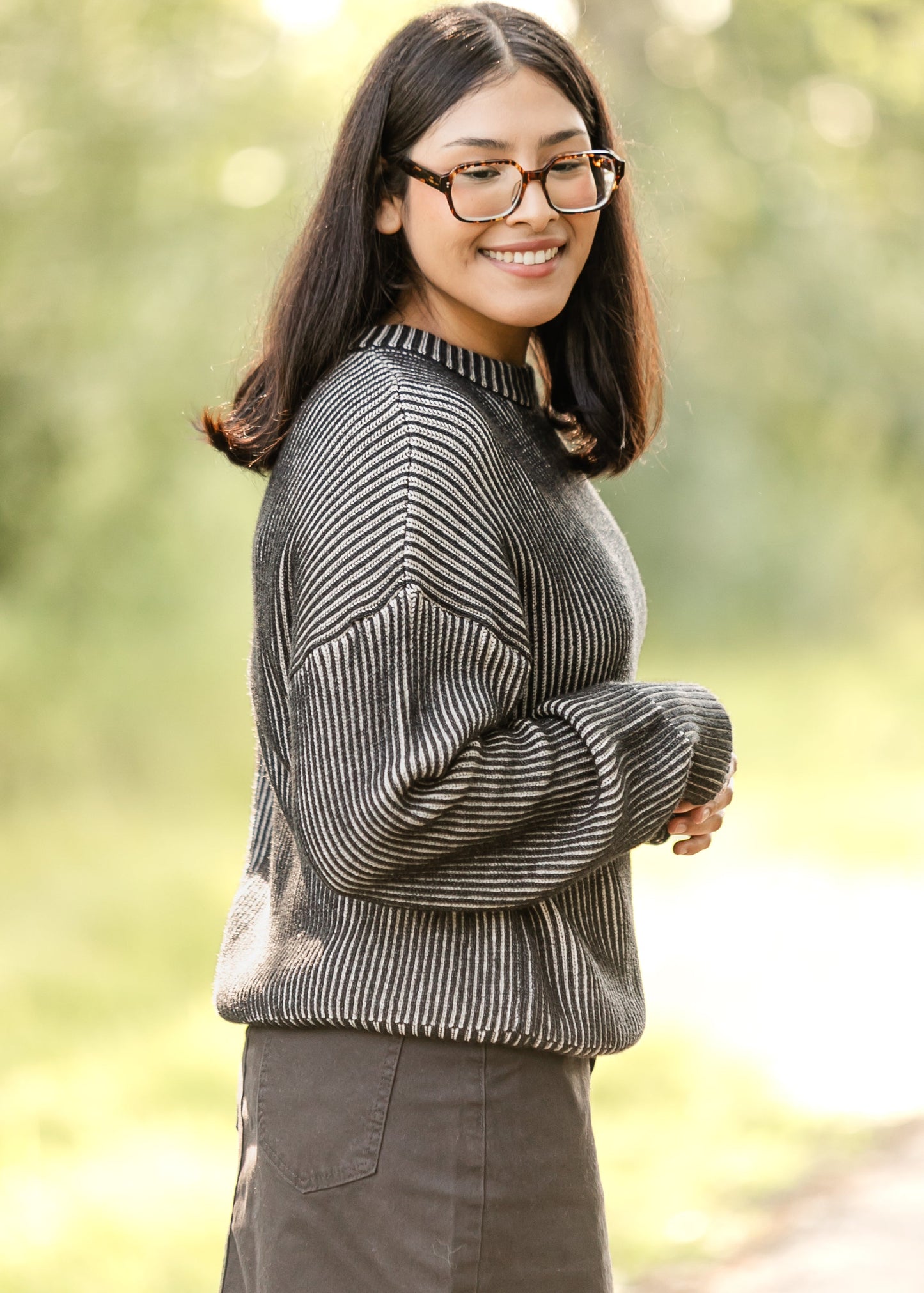 elan Black White Knit Sweater - FINAL SALE