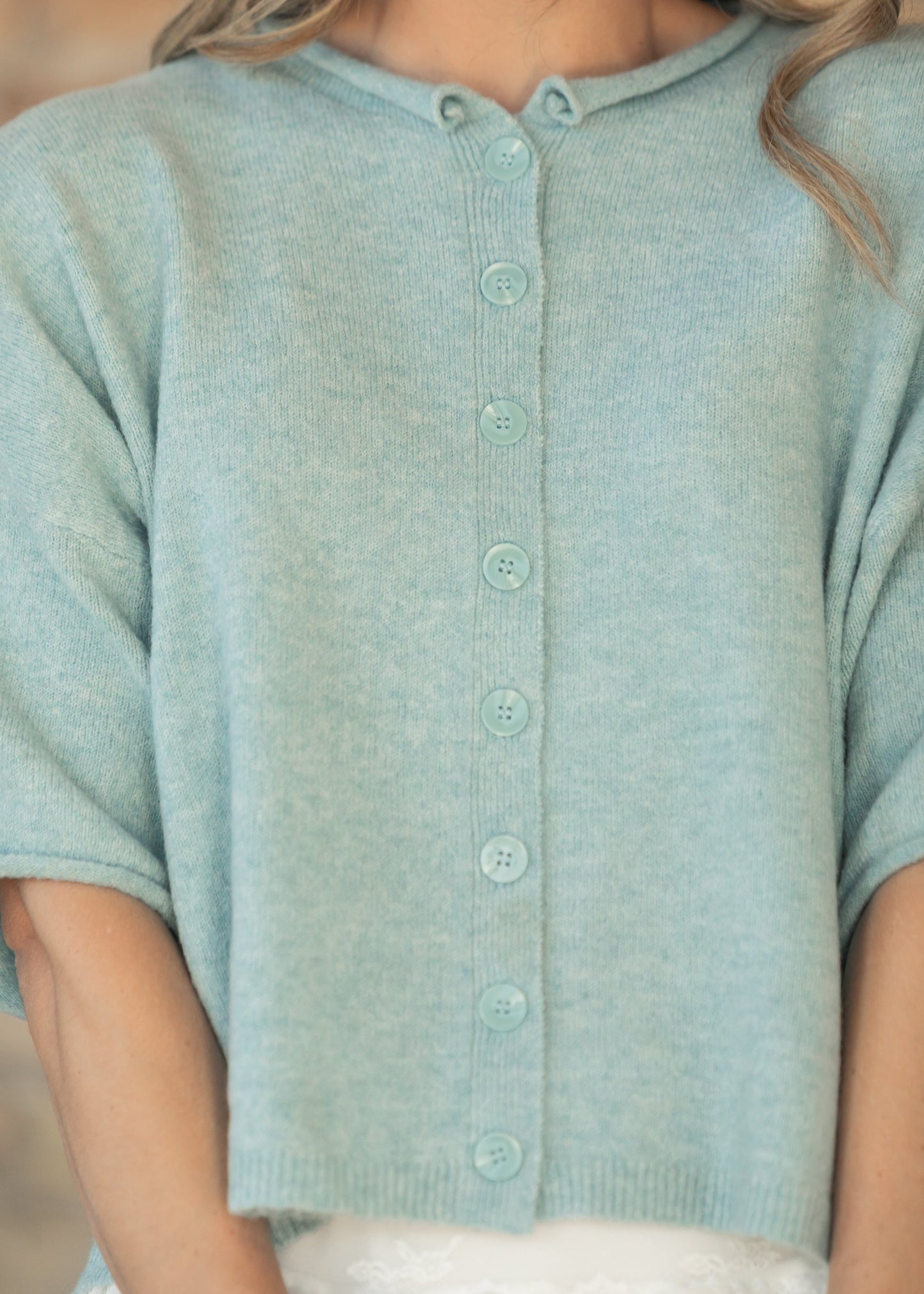 Blue Lightweight Short Sleeve Cardigan